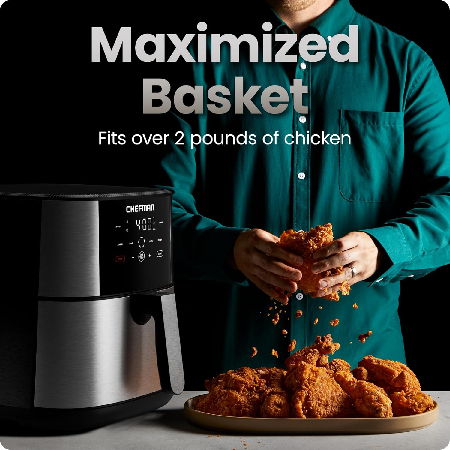 Detalle de Chefman TurboFry Touch 8-Qt Air Fryer ⚡