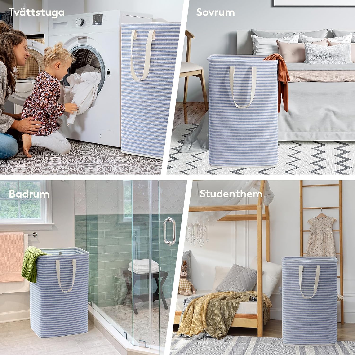 Detalle 2 de Lifewit LF230066 hopfällbar tvättkorg, 80 liter, vattentät insida, 2-pack