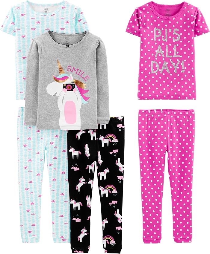 Imagen de Simple Joys Carter's Pijamas 6 Piezas, Azul, Gris, Rosa🦄 en OfertitasTOP
