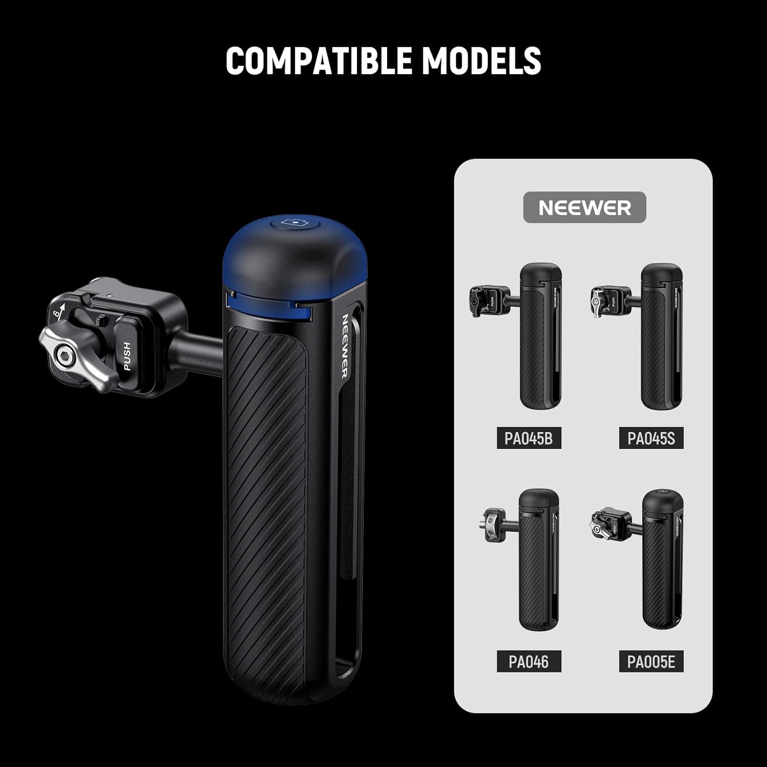 Thumbnail 1 de NEEWER RT005E : lot de 2 couvre-chaussures pour poignée latérale Bluetooth PA045E (ABS + PC) avec piles CR2032