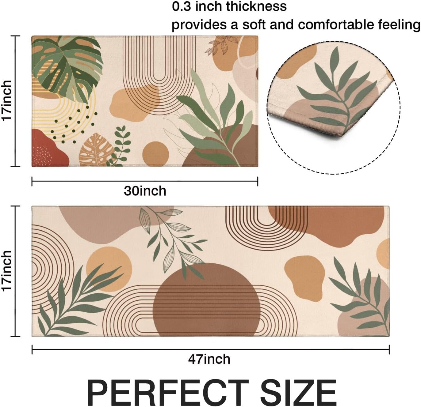Thumbnail 2 de Kitchen Rugs, 17 x 30 + 17 x 47 Inch
