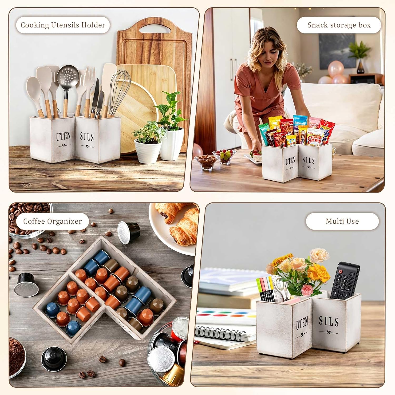 Thumbnail 6 de Natheeph Kitchen Utensil Holder, 3-Compartment