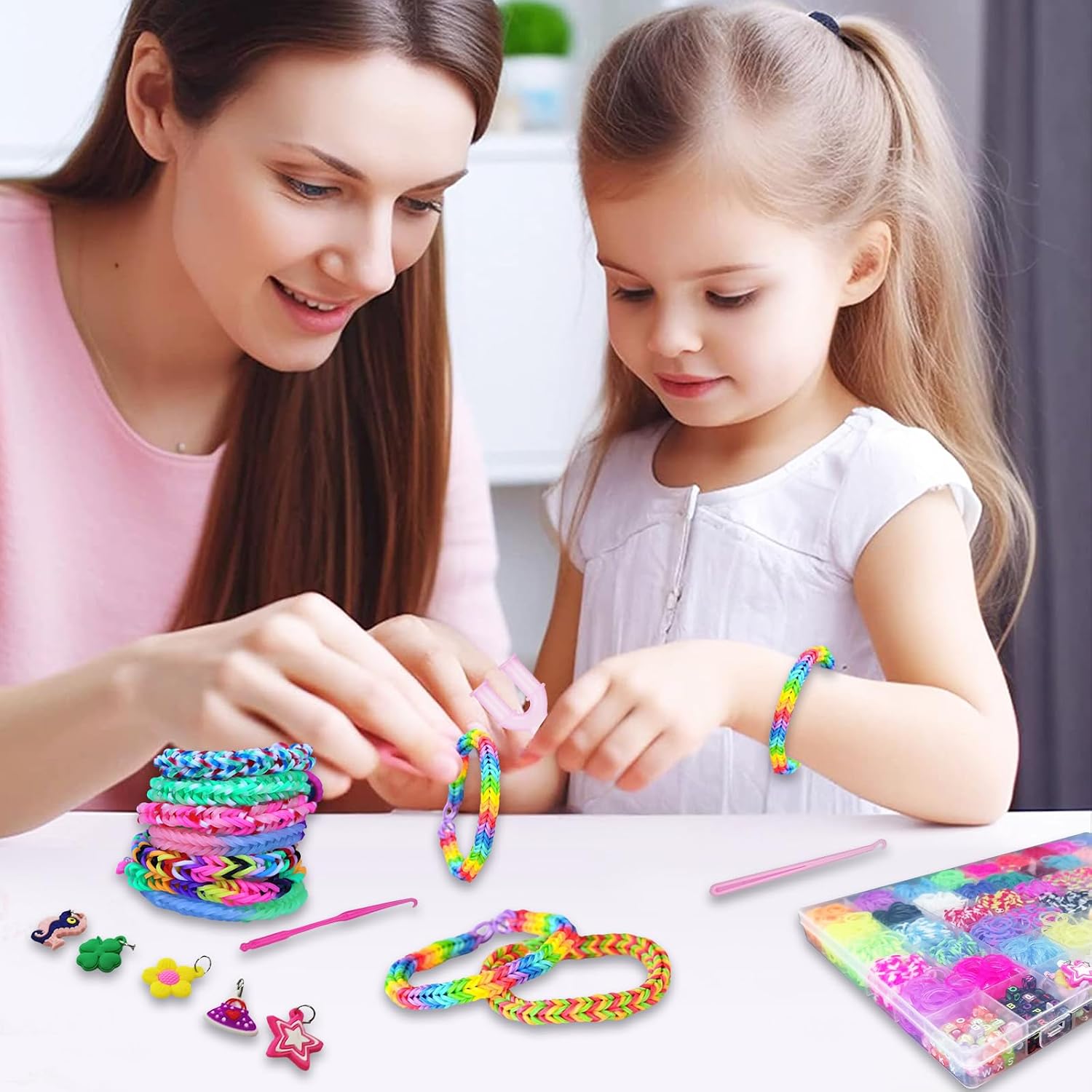 Thumbnail 5 de LCXCXY YWQ-bianzhipijin loomarmbandenset met meer dan 3.800 elastiekjes