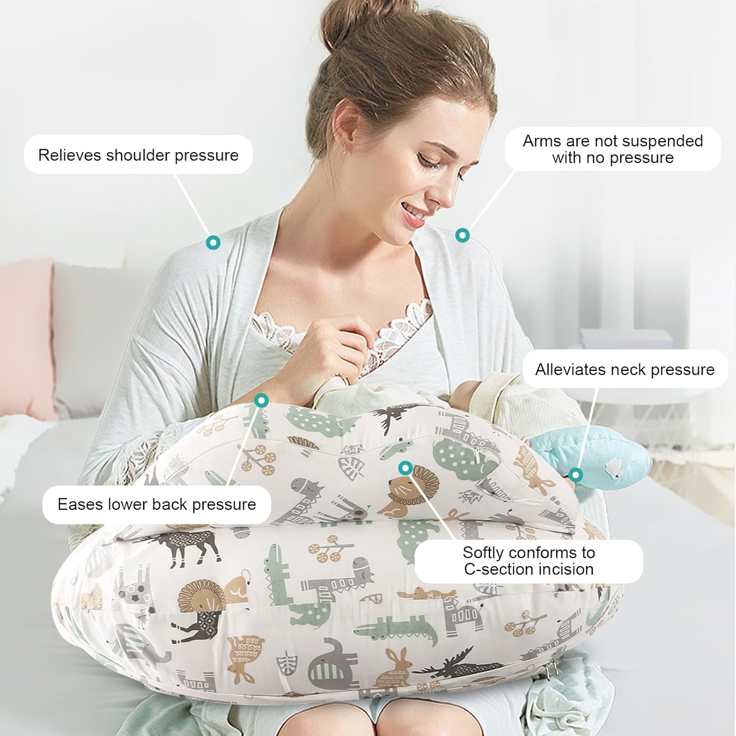 Thumbnail 2 de Topchances Pregnancy U-Shaped Nursing Pillow