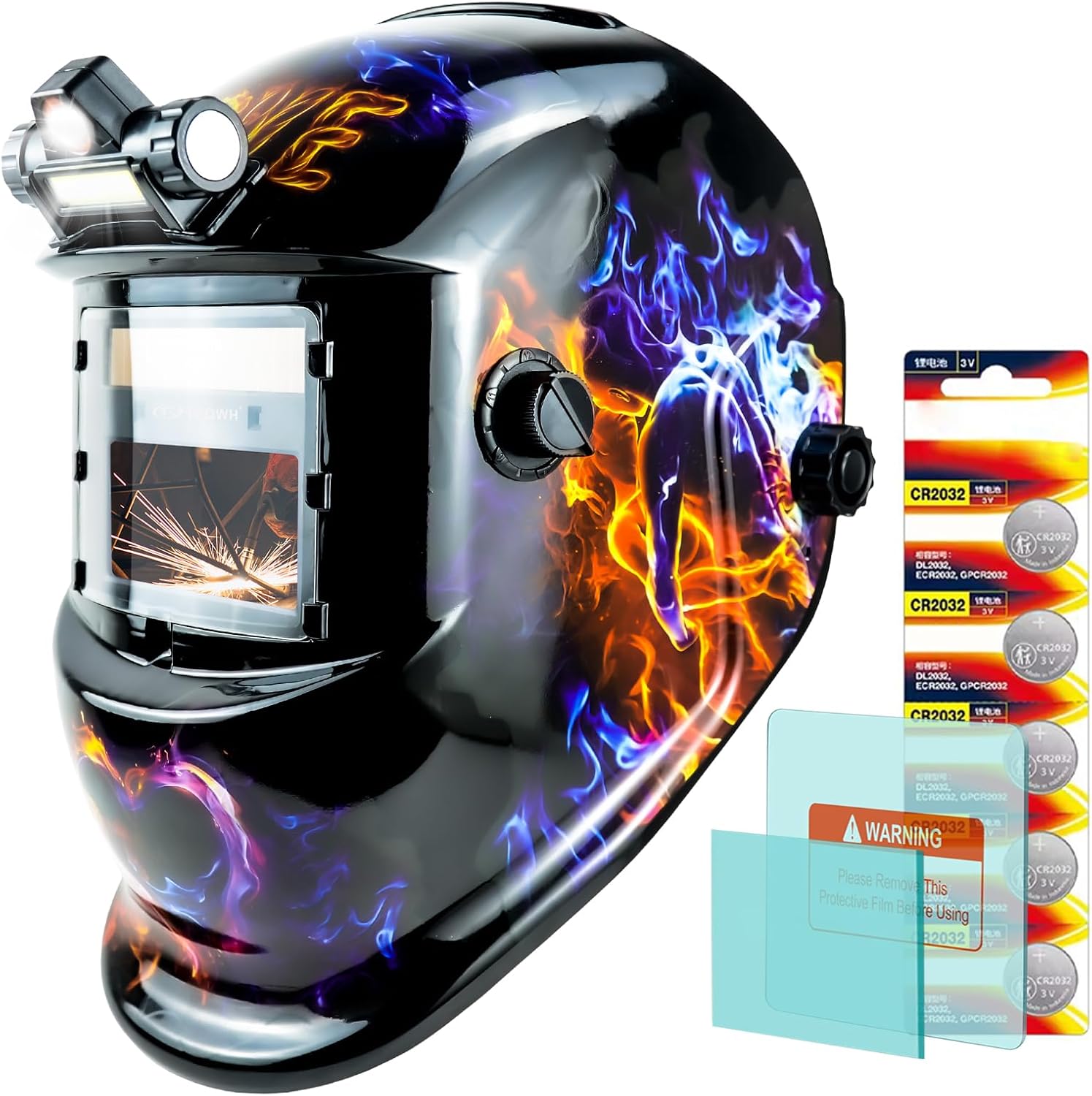 Thumbnail 6 de TRQWH Welding Helmet with Light True Color Auto Darkening Shield (2 Arc Sensors, 4/9-13) for TIG/MIG/ARC