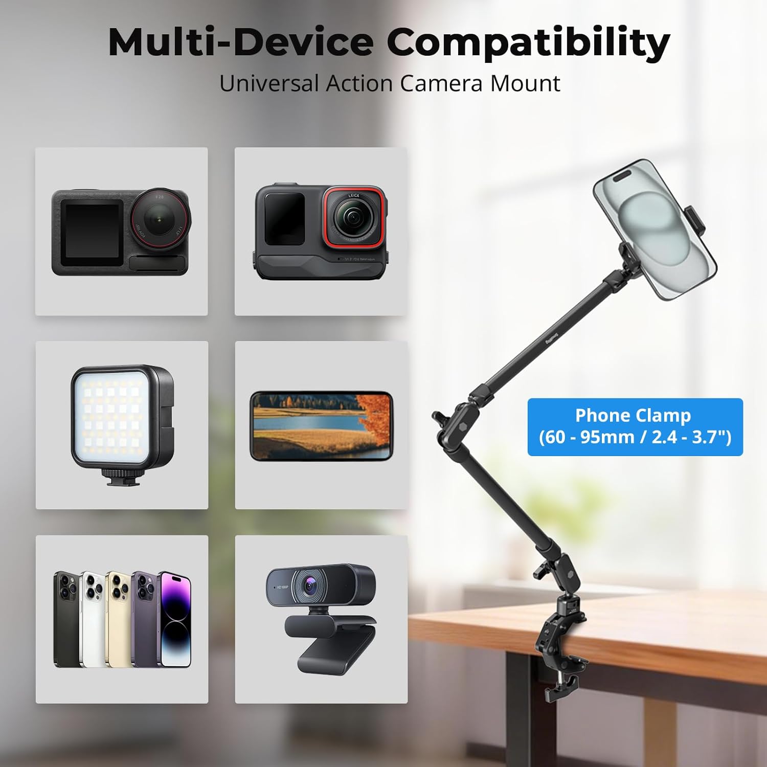 Thumbnail 5 de SmallRig Braccio magico da scrivania con morsetto a forma di granchio, kit 5625