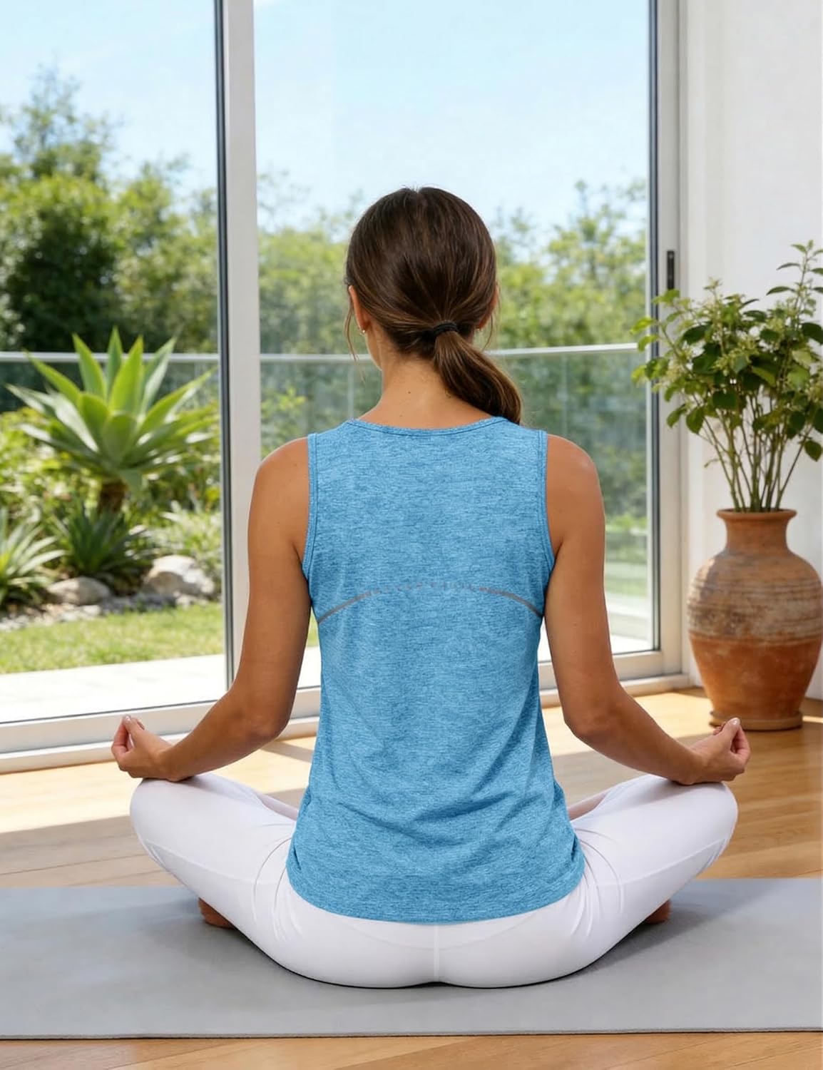 Thumbnail 6 de Gyabnw Canotta senza Maniche da Donna con Scollo a V e Strisce Riflettenti – Comfort per Fitness, Corsa e Yoga