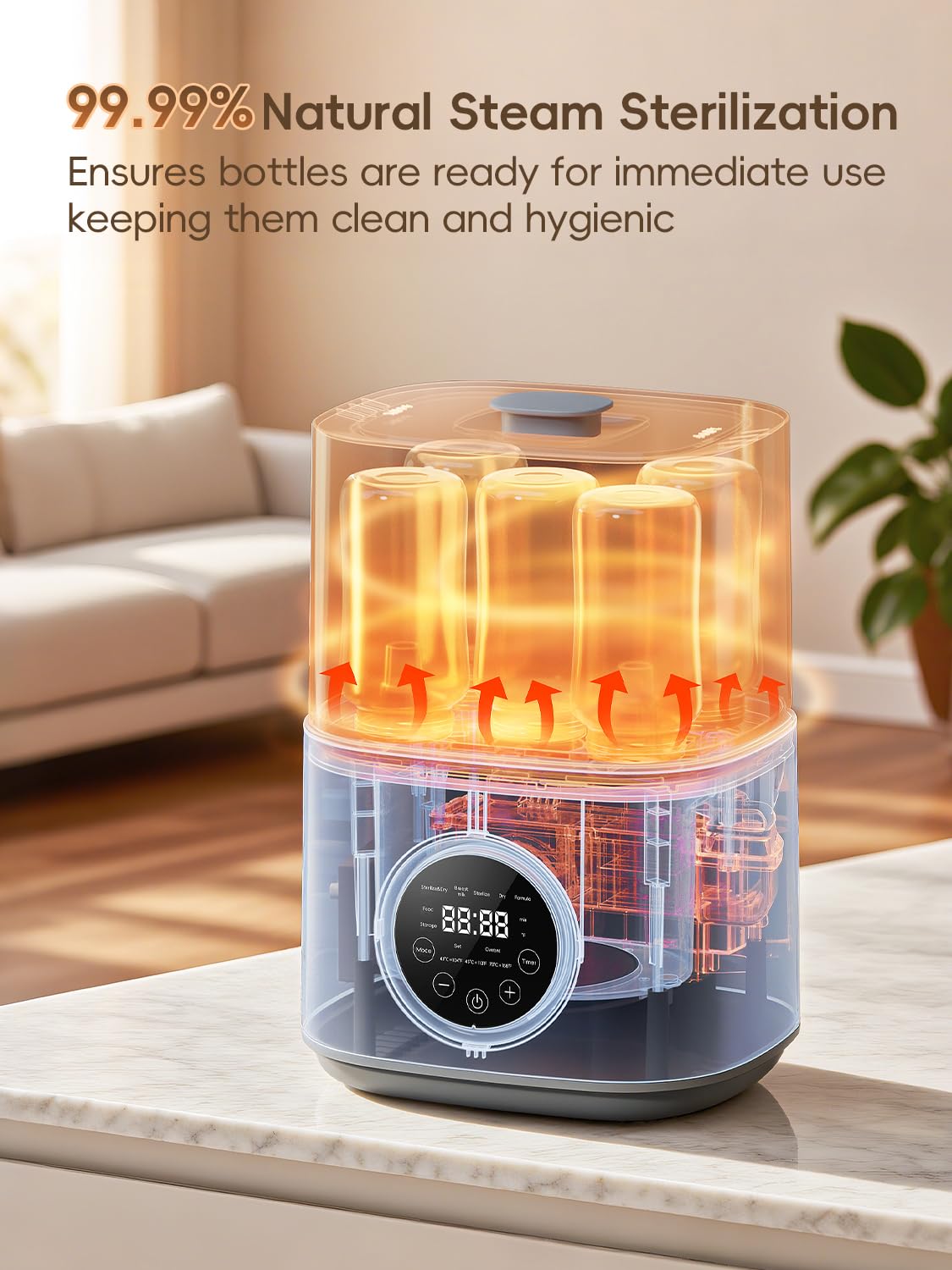 Detalle de Feilizbebe Baby Bottle Sterilizer, 6-Bottle Capacity