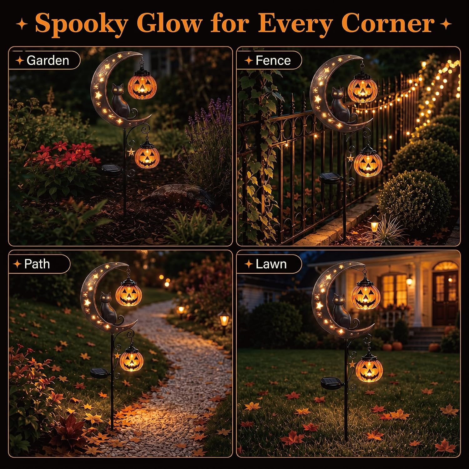 Thumbnail 6 de Solar Halloween Pumpkin Garden Stake Light