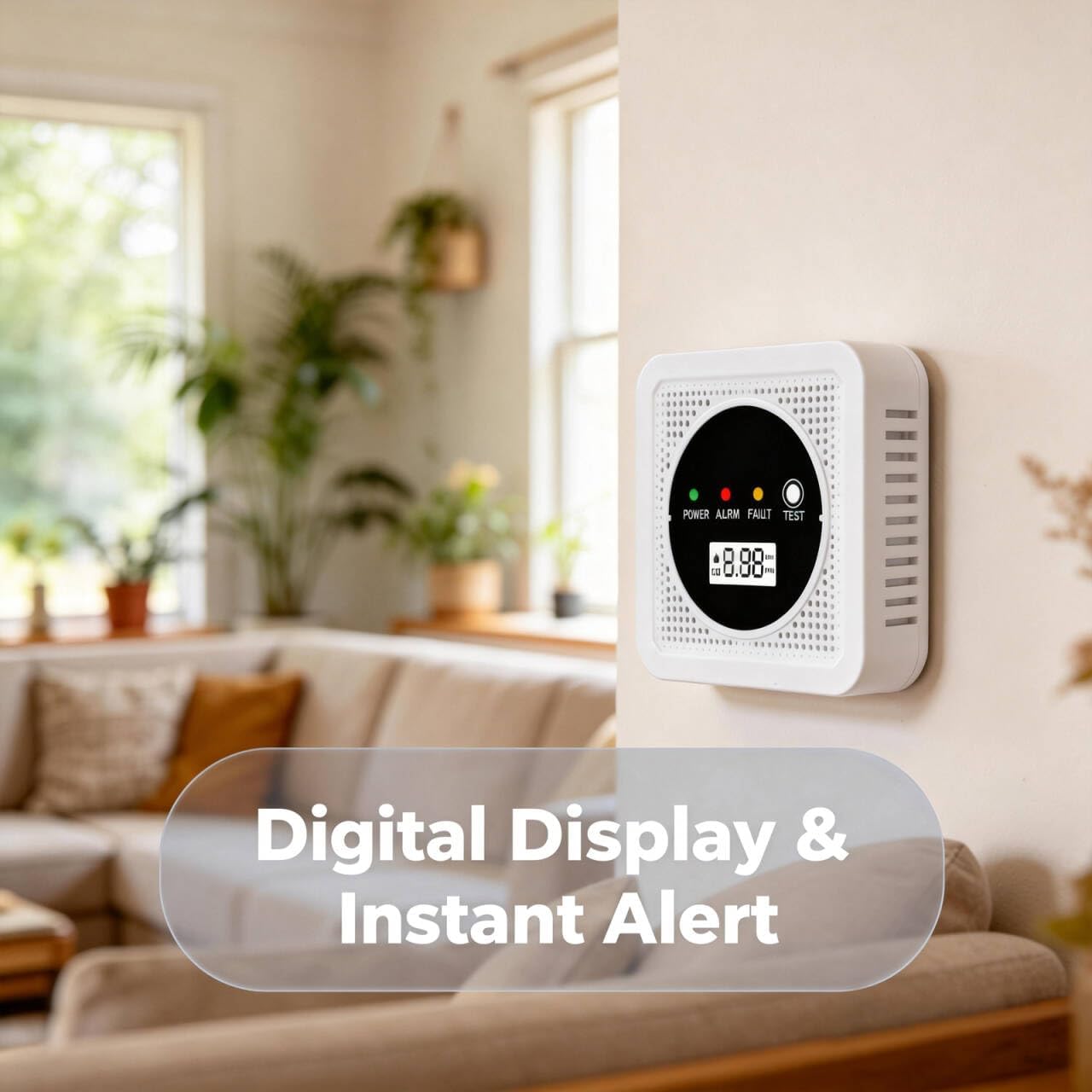 Thumbnail 2 de Smoke and Carbon Monoxide Alarm with Dual Sensor: 85dB, Digital Display & Replaceable Battery