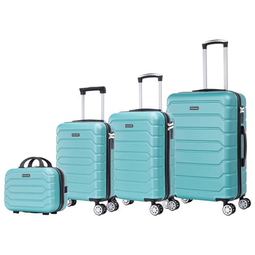 Detalle de Mi Ko Mi Ka Conjunto de Maletas de Viaje Elegantes: 3 o 4 piezas en verde, carcasa ABS ligera y 4 ruedas 360°