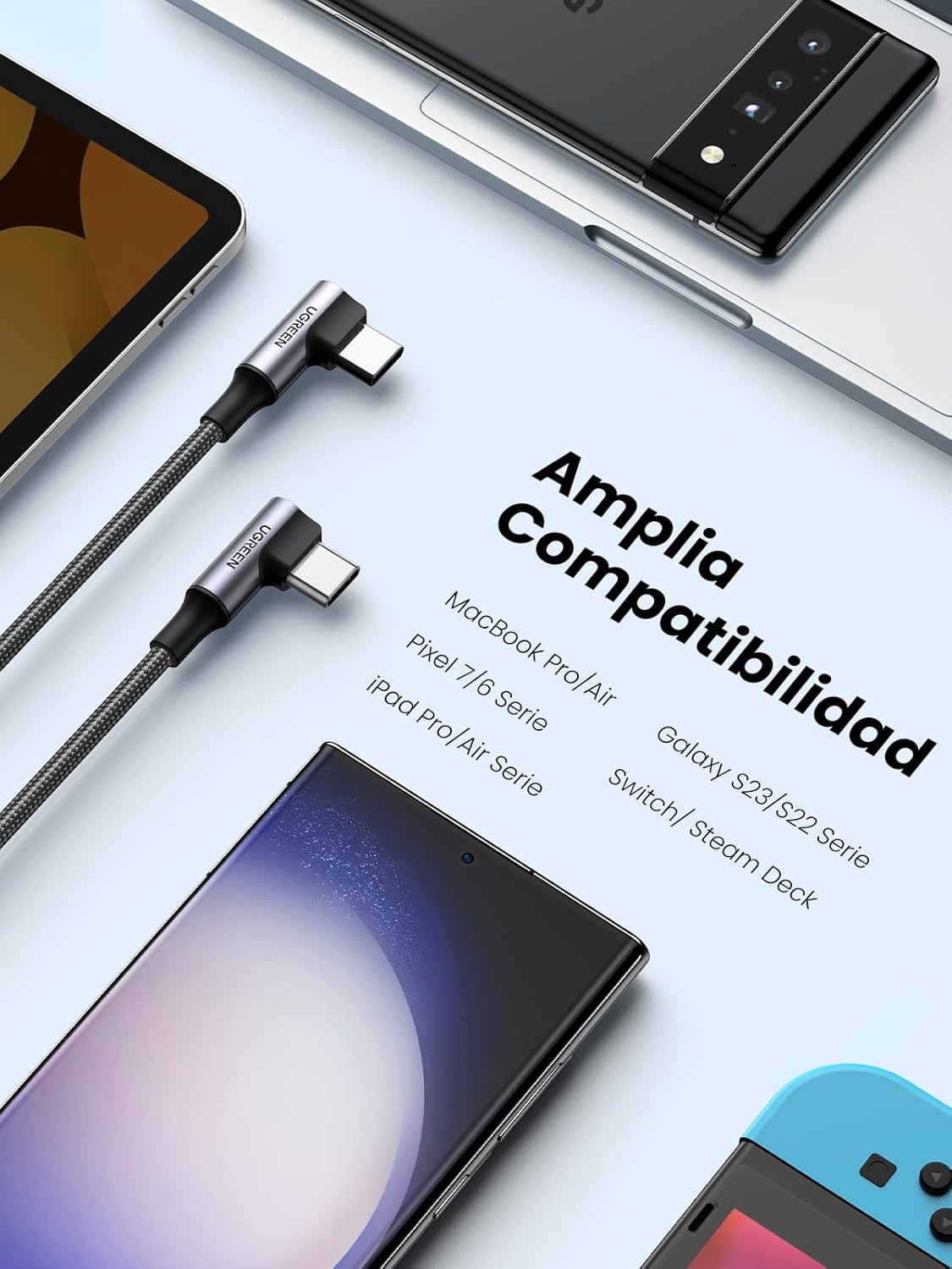 Thumbnail 6 de UGREEN Cable USB C PD 100W, Carga Rápida 90° ⚡