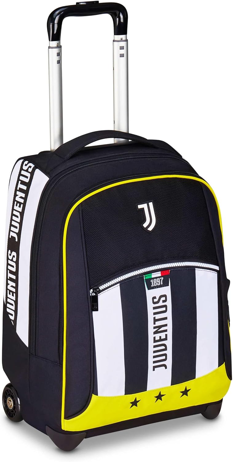 Detalle de Seven Juventus Big Trolley Scuola Fisso 2 in 1: Zaino e trolley bianco/nero, 36 L