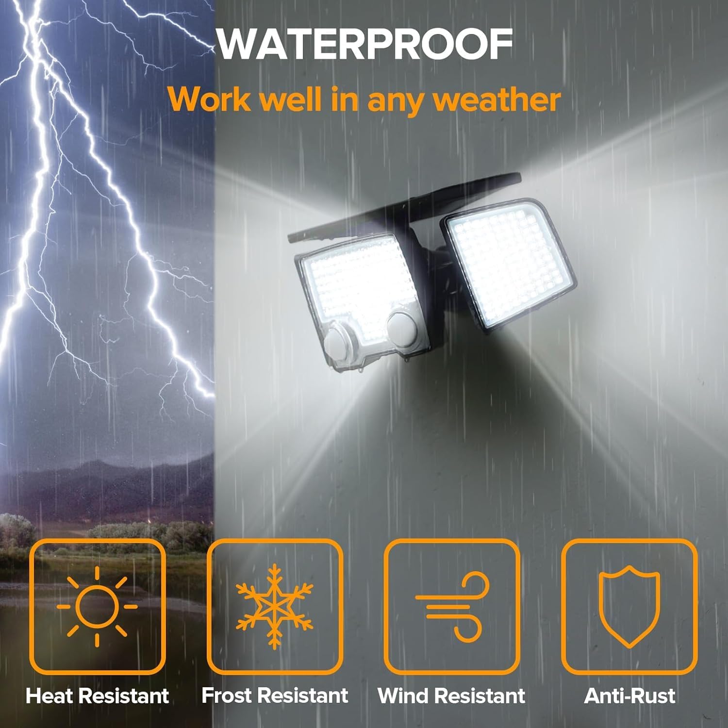 Thumbnail 6 de LUTEC Solar Outdoor Lights 332 LED 7000K: Dual Motion Sensor Flood Light (Pack of 2) with 270° Coverage