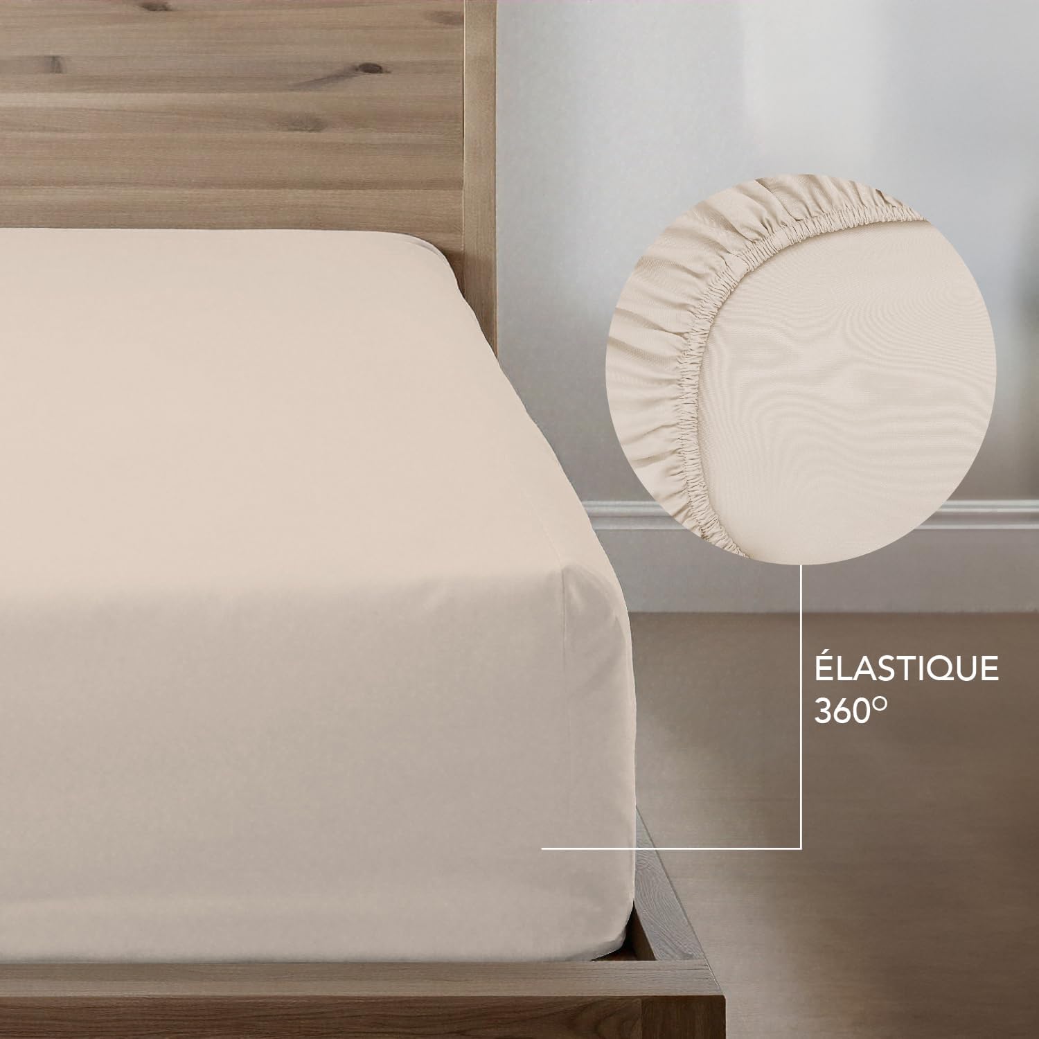 Detalle de Dreamzie Parure de Lit 160 x 200 – 4 Pièces en Microfibre 100 g/m², Oeko-Tex