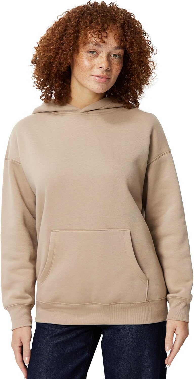 Detalle de Amazon Essentials Damen Oversize Fleece-Kapuzenpullover, Hoodie – Bequemer Allrounder mit großzügigem Schnitt