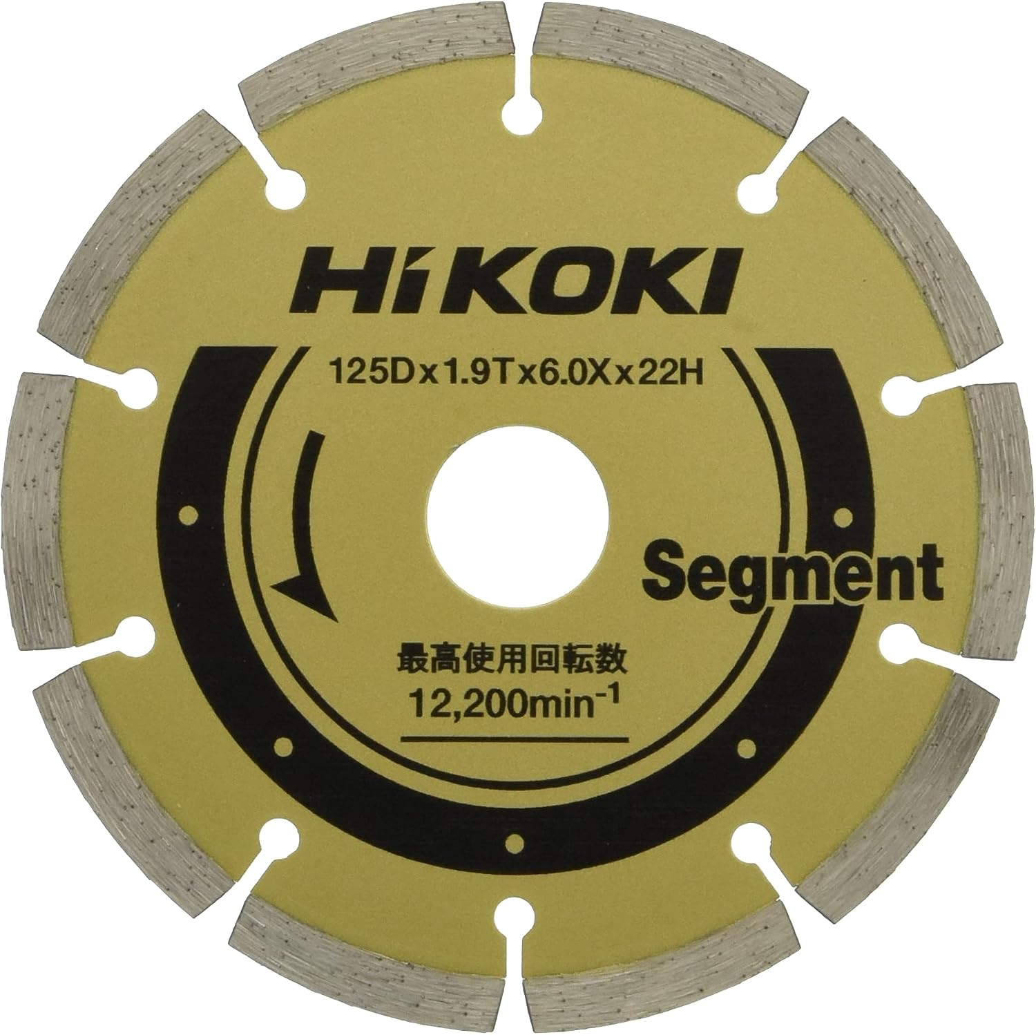 Detalle 1 de HiKOKI ダイヤホイール 105X1 セグメント ダイヤモンドカッター 厚さ1.6mm 00336866