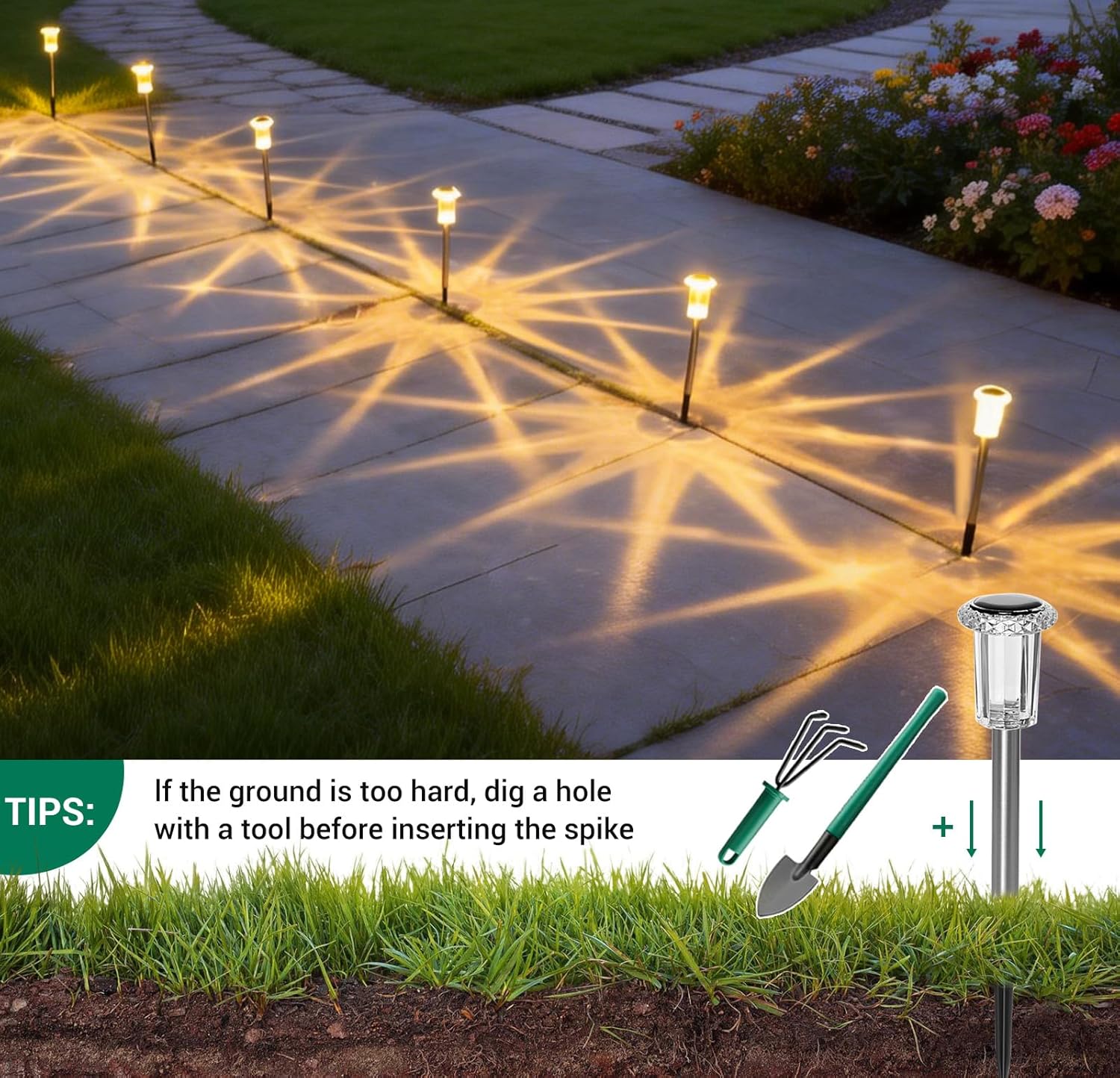 Thumbnail 1 de Aourow Lampade Solari da Giardino per Esterni (6 pezzi) con luce calda, accensione automatica e IP65