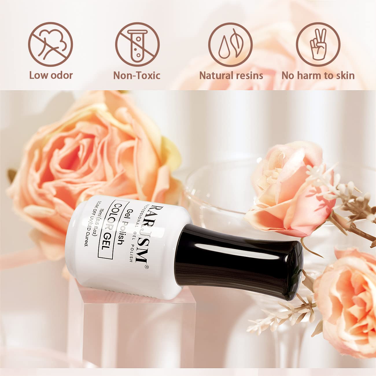 Thumbnail 1 de RARJSM Jelly Pink Sheer Gel Nail Polish, 15ml UV/LED-Cured