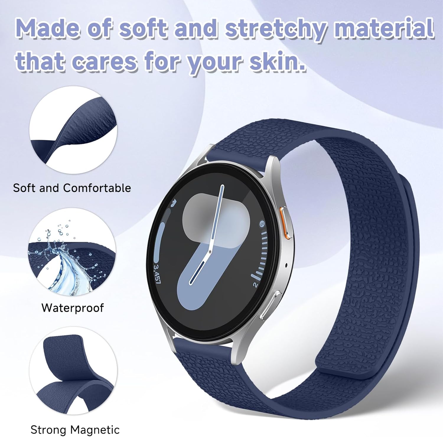 Thumbnail 1 de CiimWaa Magnetisches Silikonarmband (22 mm) mit Schnellverschluss für Sport & Alltag – Dunkelblau