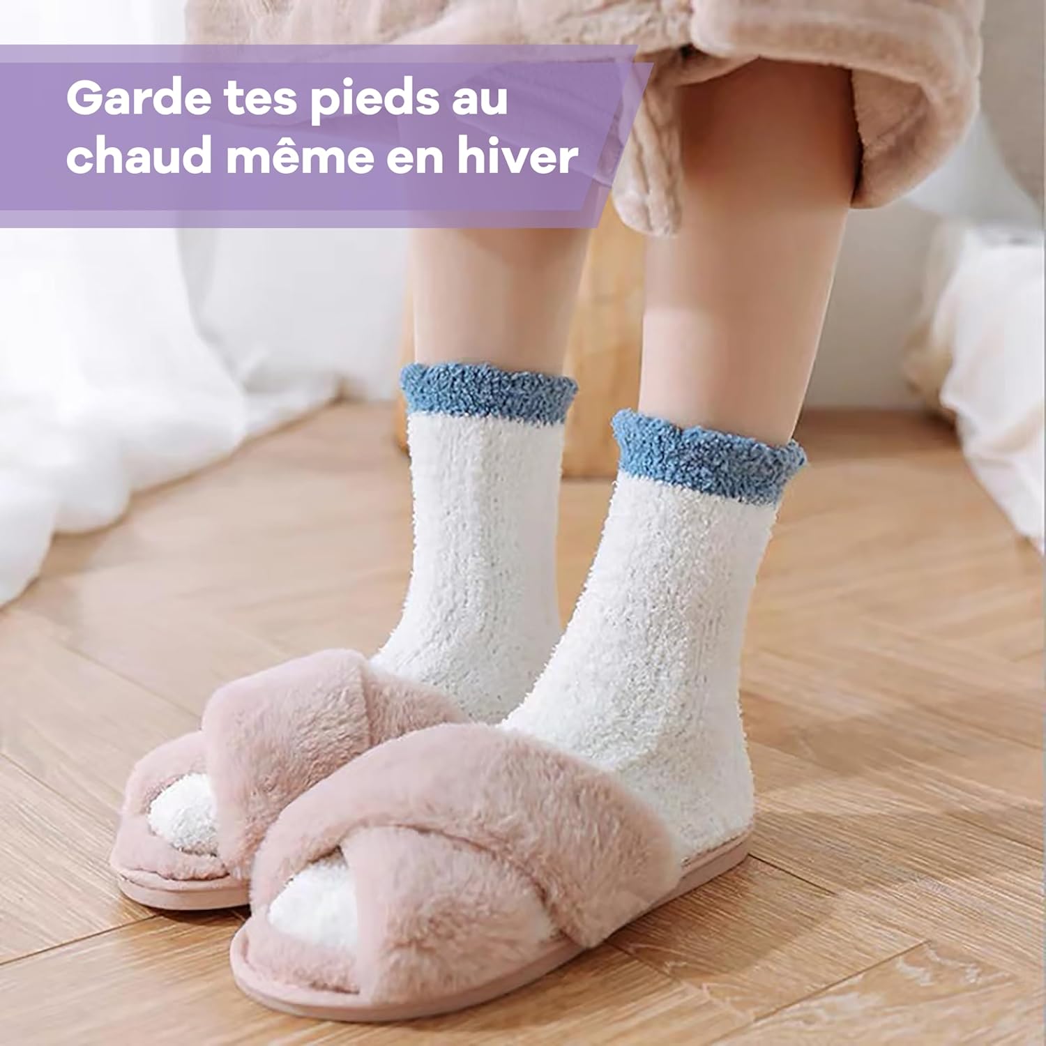 Thumbnail 3 de Netrox – Chaussettes douillettes femme, 6 paires, taille 36–42, pelucheuses pour l’intérieur et l’hiver