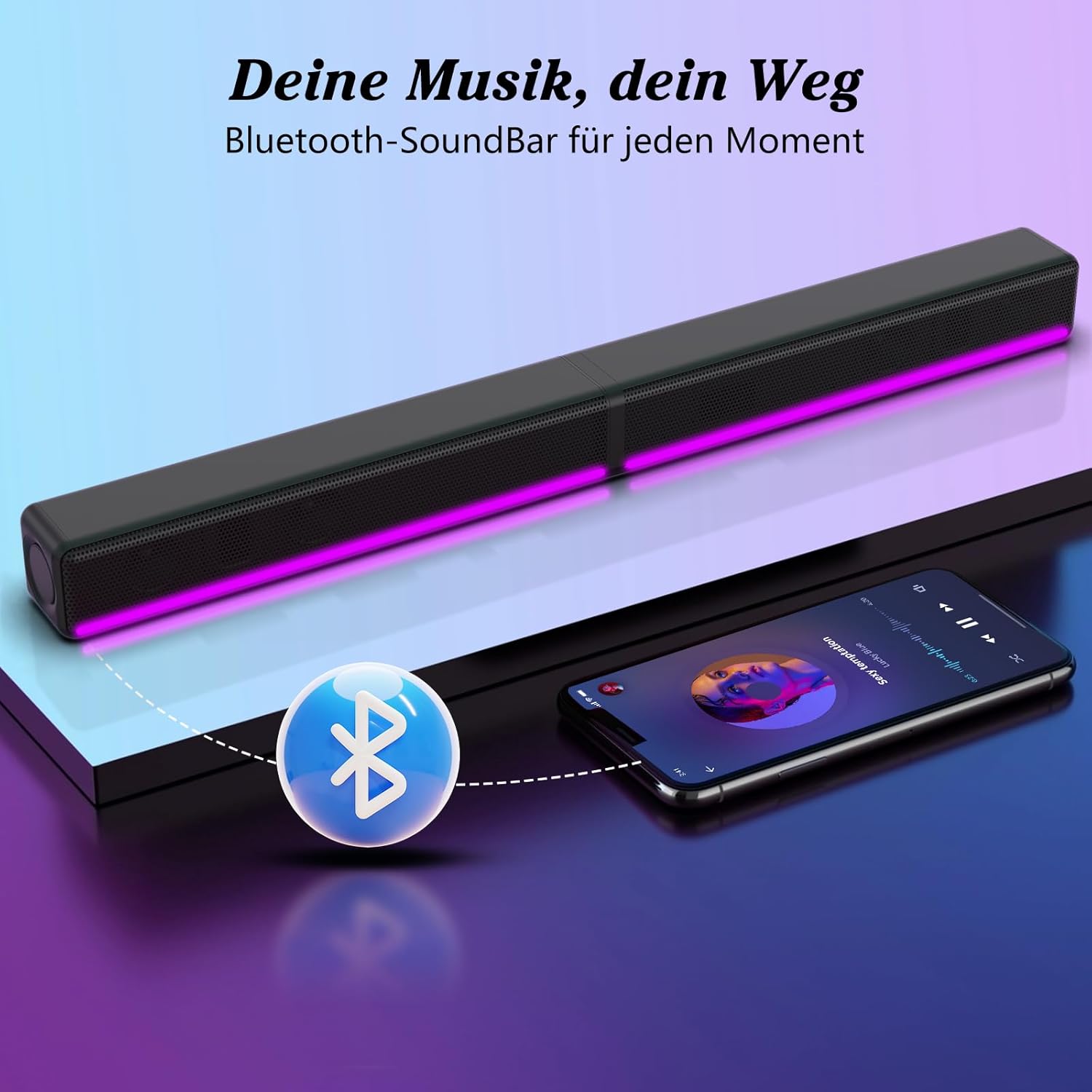 Thumbnail 3 de Wlep 2.2 CH Soundbar für TV – 180 W, abnehmbares 2-in-1 Design, RGB-Beleuchtung, Bluetooth 5.3