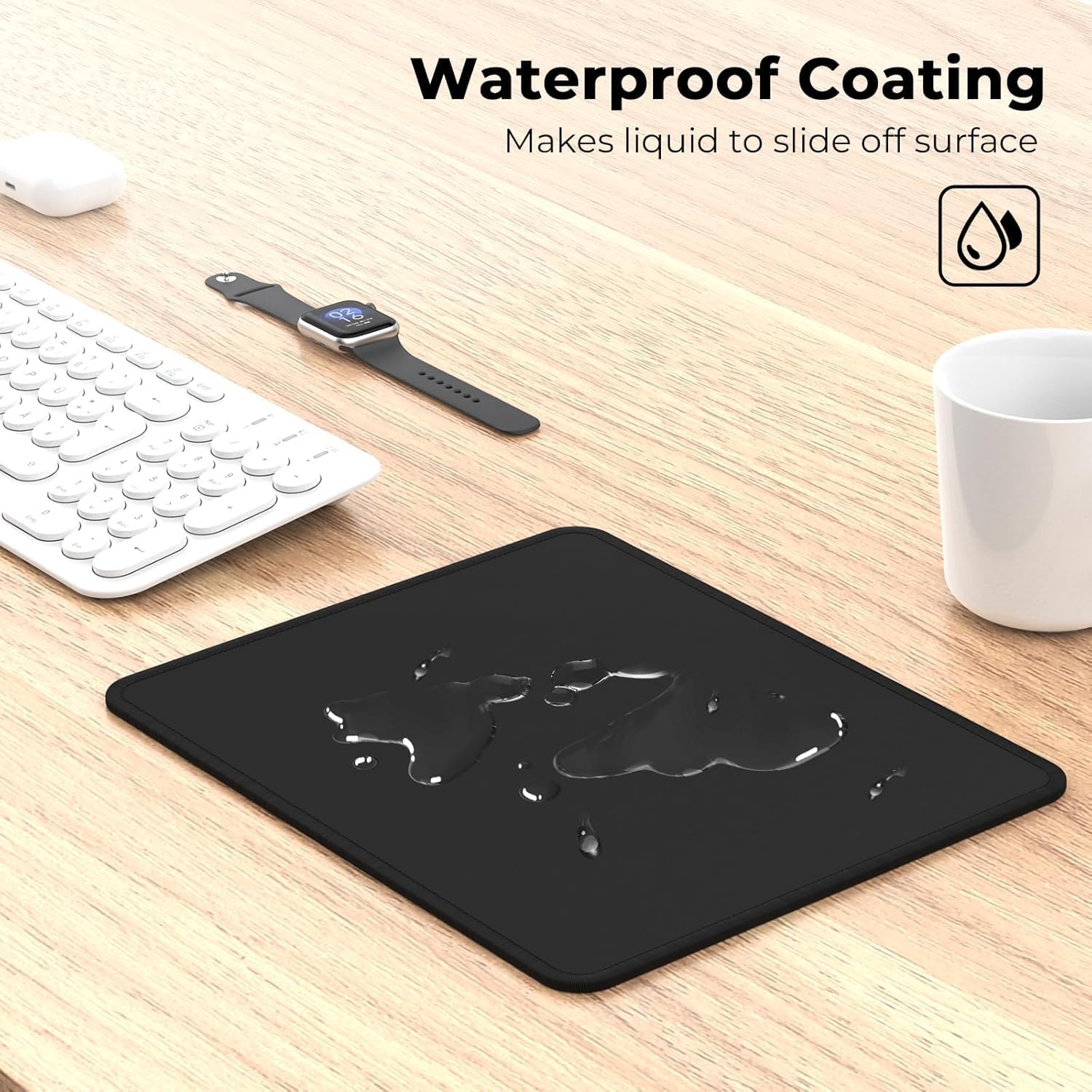 Thumbnail 3 de Cimetech Tapis de Souris 3 mm – surface ultra lisse, base antidérapante, portable et lavable