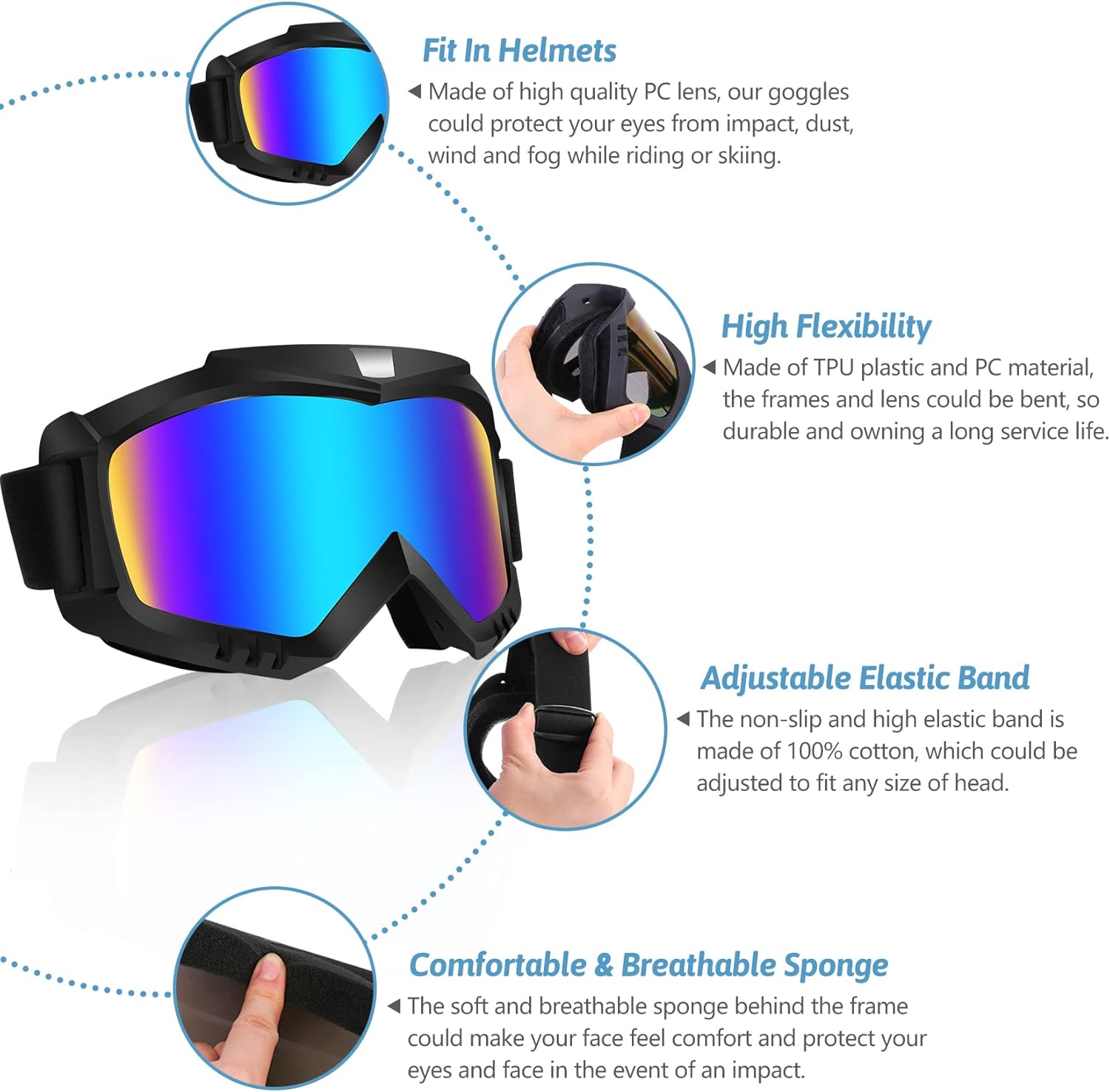 Thumbnail 1 de Lievermo Dirt Bike Goggles 2 Pack