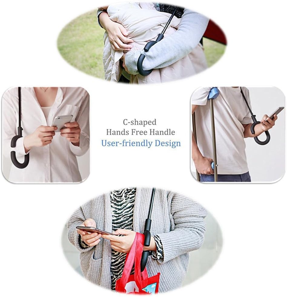 Thumbnail 4 de Parapluie inversé GOODS+GADGETS avec ciel bleu et poignée en C (parapluie à bâton inversé) – 105 cm