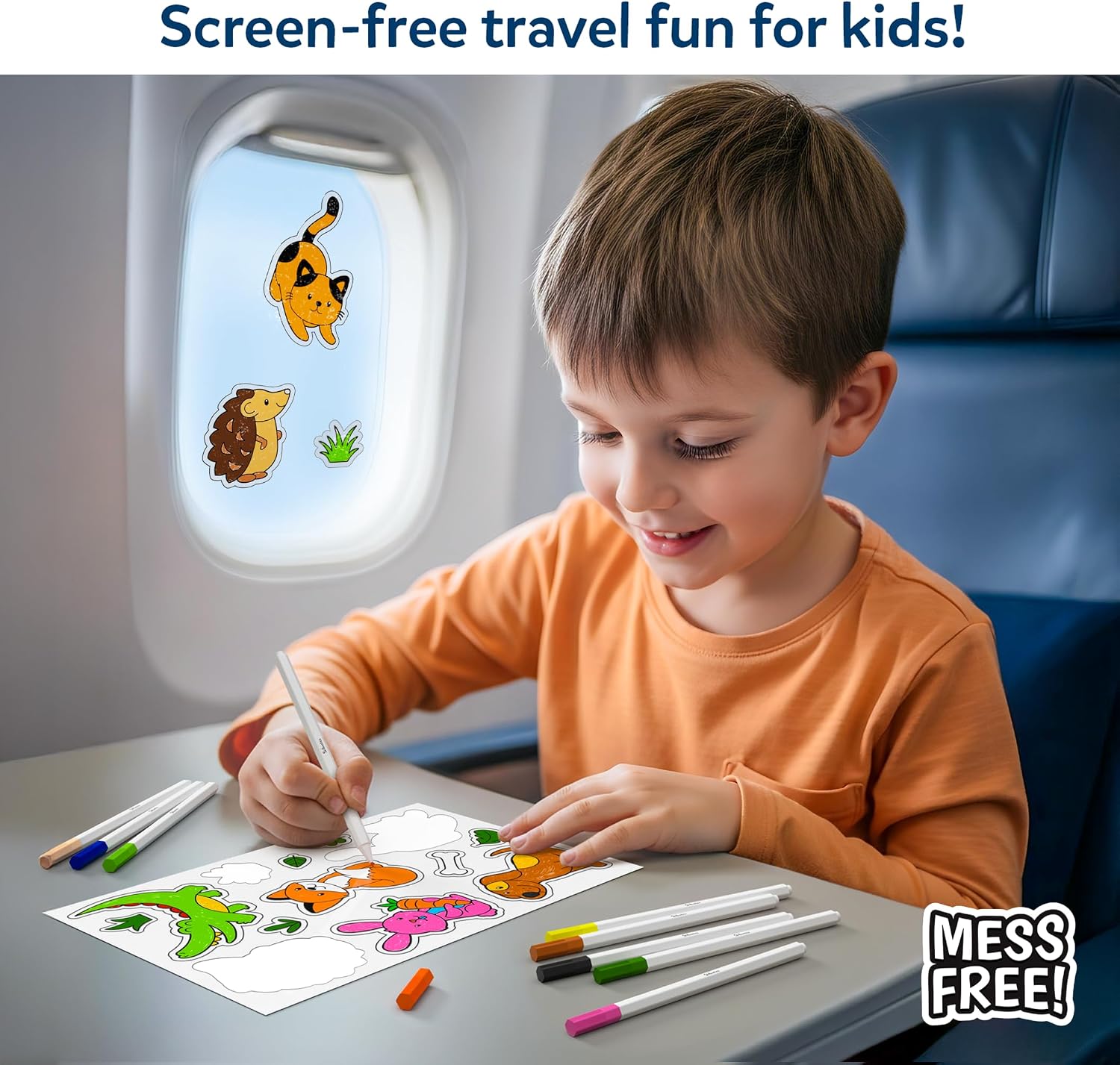 Detalle de Skillmatics Color Clingz Animals: 50+ Reusable Static Stickers for Mess-Free Cling Art (Ages 3–7)