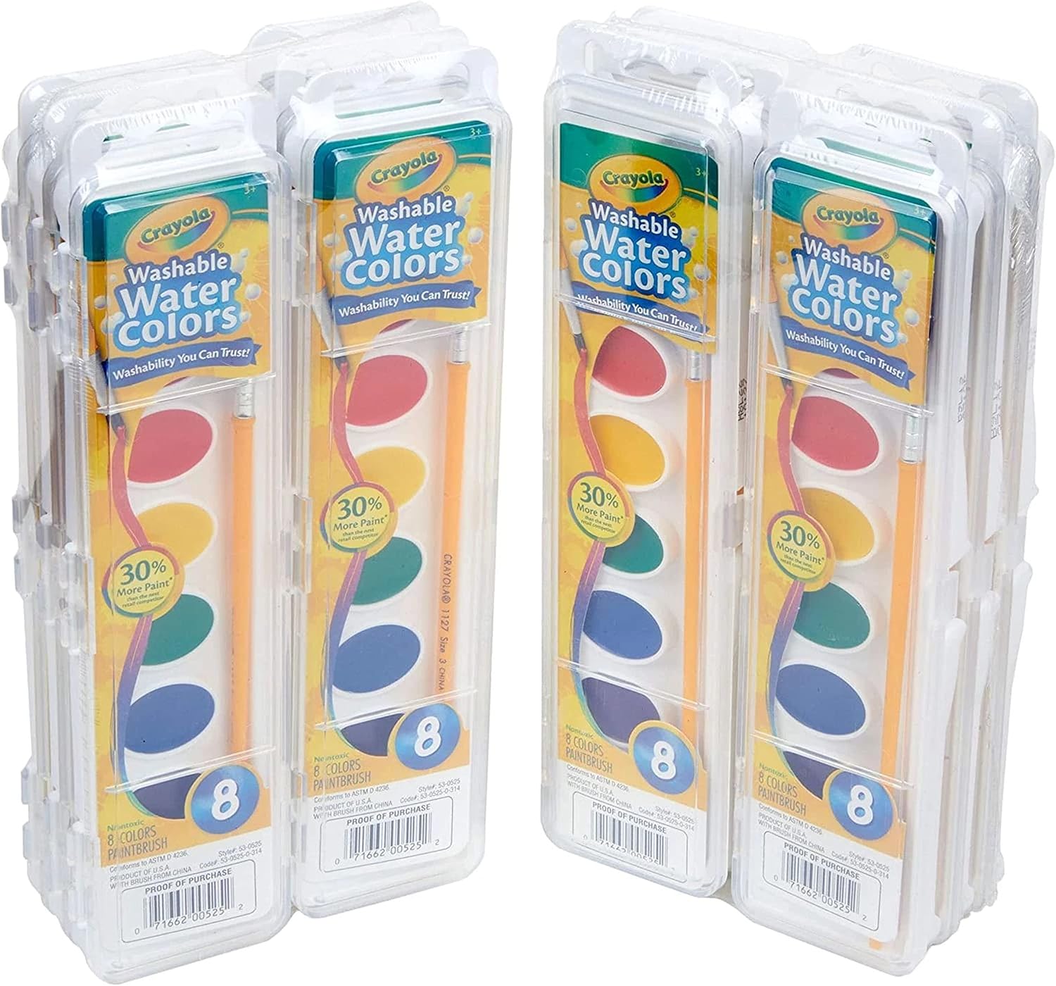 Thumbnail 5 de Crayola Washable Watercolor Paint Sets for Kids (12ct) — washable spring and Easter craft supplies with brush