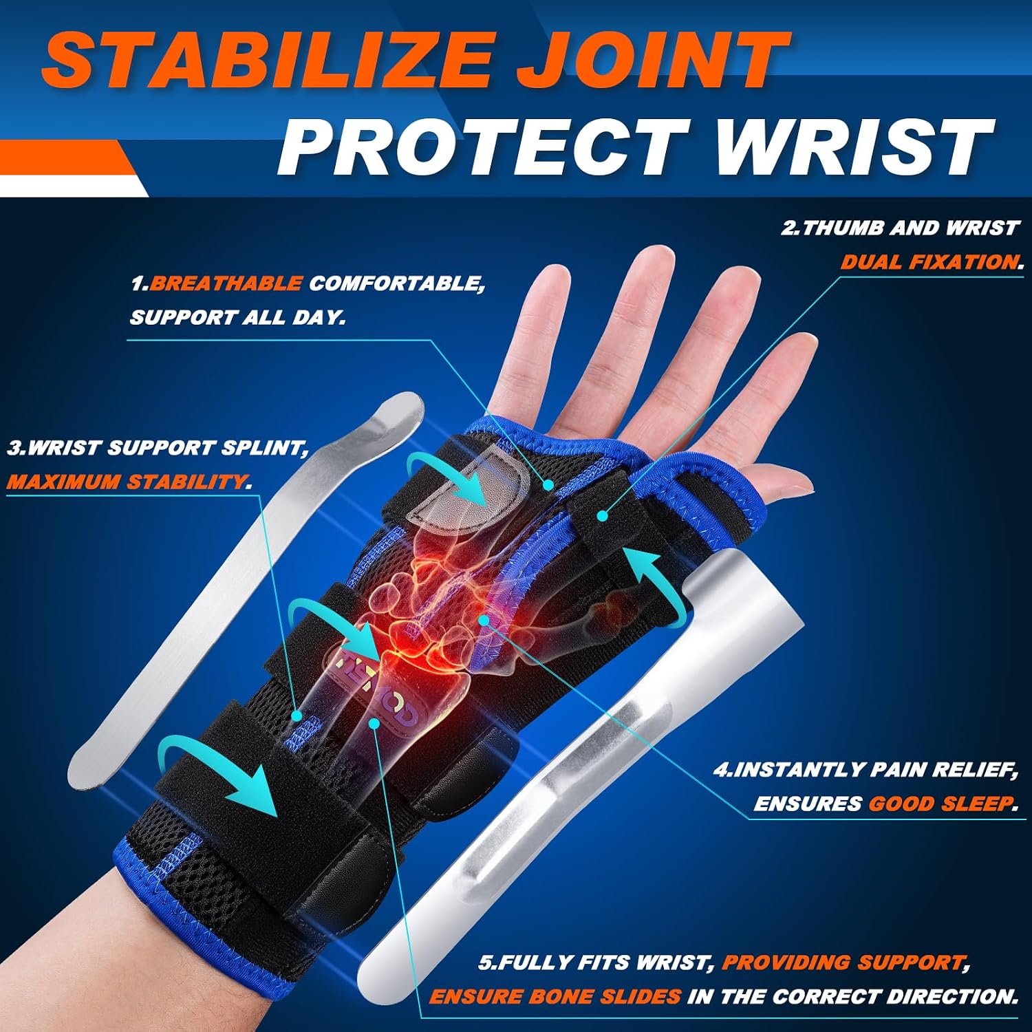 Thumbnail 1 de TISMOD WB01 Adjustable Wrist and Thumb Brace with Removable Splints