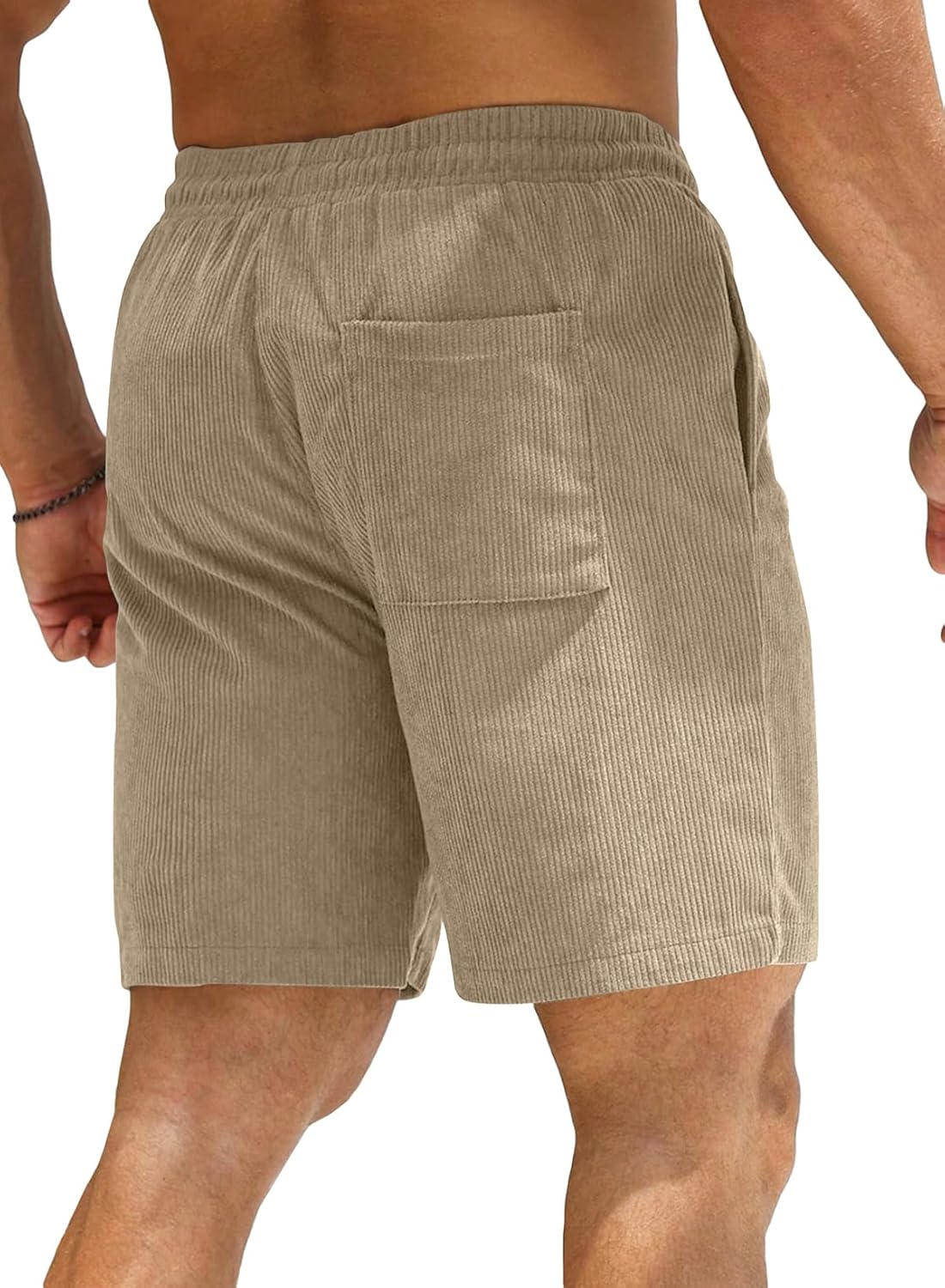 Thumbnail 1 de JMIERR Corduroy Shorts Herren – Sommer-Freizeit-Shorts mit Stretch-Bund, Leinen-Anteil und Taschen