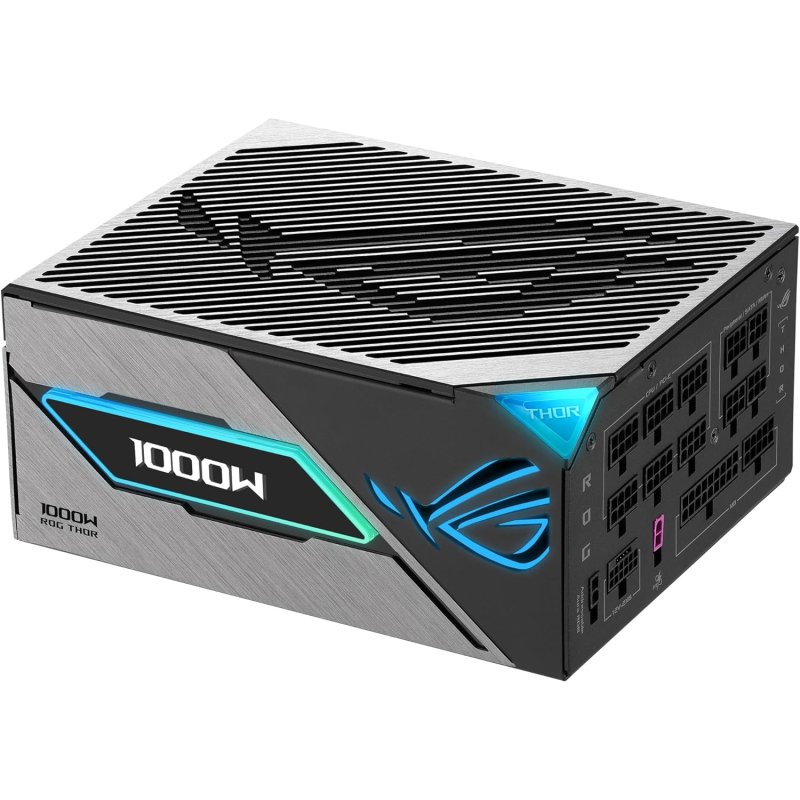 Detalle de ASUS ROG Thor 1000P3: fuente de alimentación modular ATX 3.1 1000W 80 Plus Platinum con GPU-First y pantalla OLED