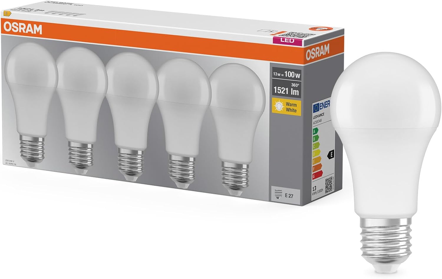 Thumbnail 6 de Osram Lampe LED Filament A60 E27 7W - 806 lm, 2700K, transparent et résistante aux chocs