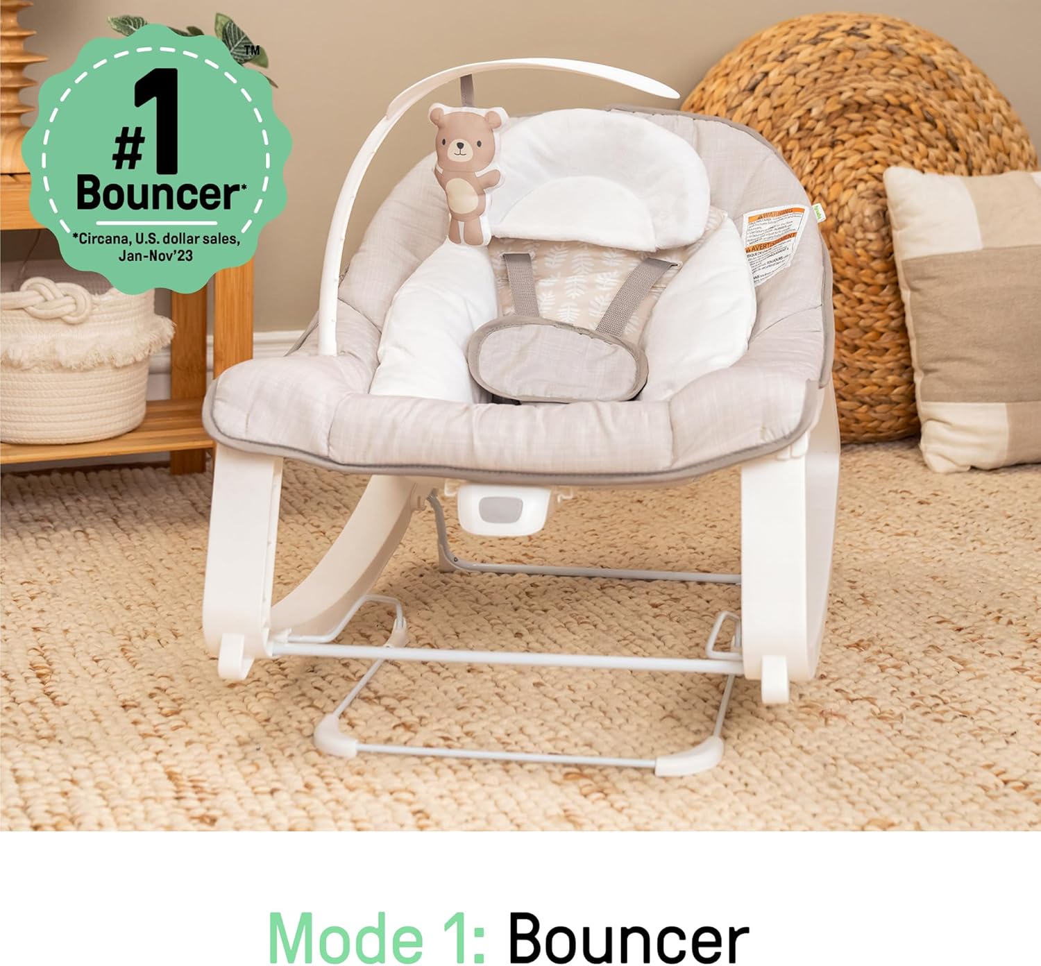 Thumbnail 1 de Ingenuity Keep Cozy 3-in-1 Sdraietta Vibrante: sdraietta, dondolo e seggiolino per neonato a bambino (0–30 mesi, fino a 18 kg) con vibrazioni e giocattolo leoncino