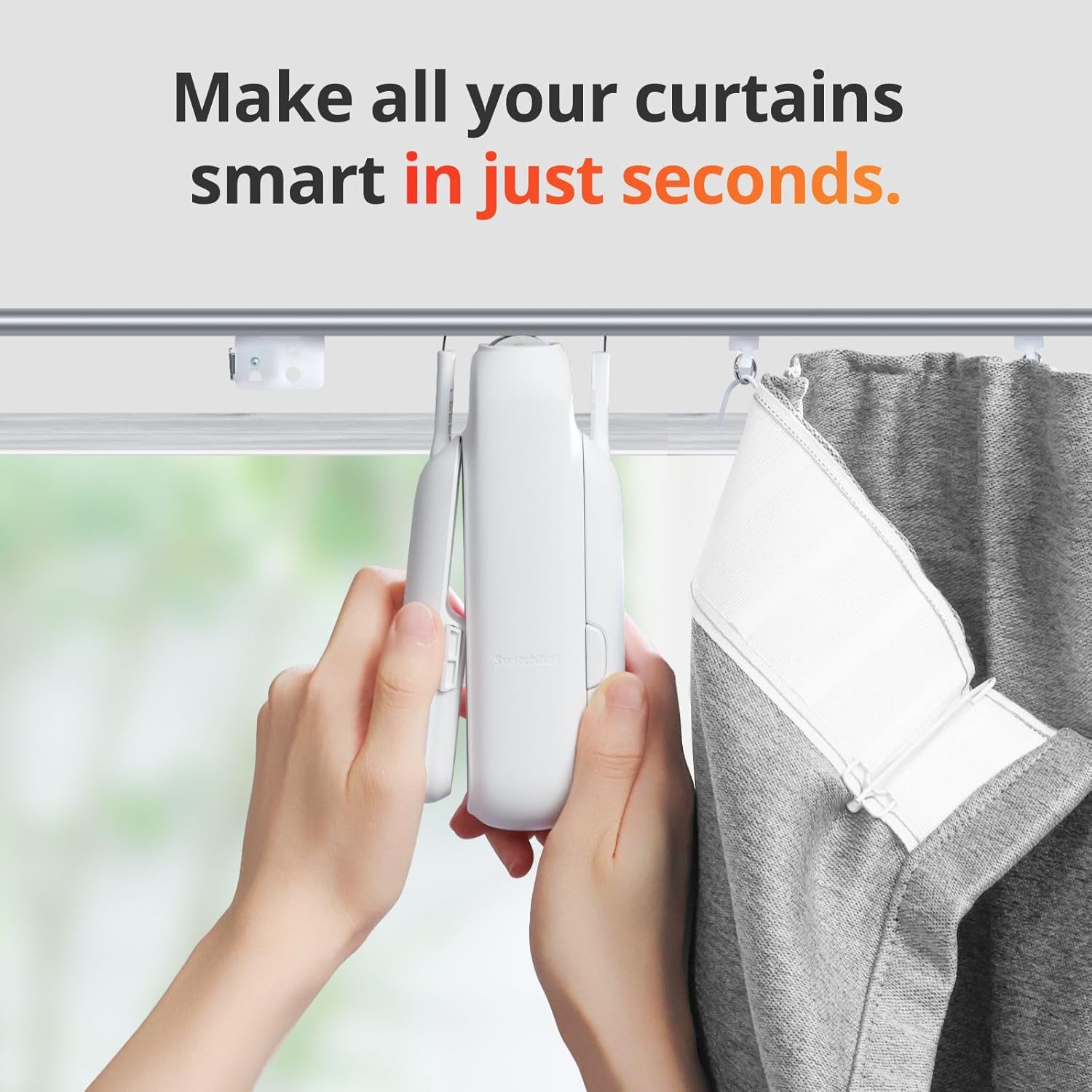 Detalle de SwitchBot Automatic Curtain Opener - Bluetooth Remote with App, Upgraded Motor, and Alexa/Google/HomeKit Compatibility