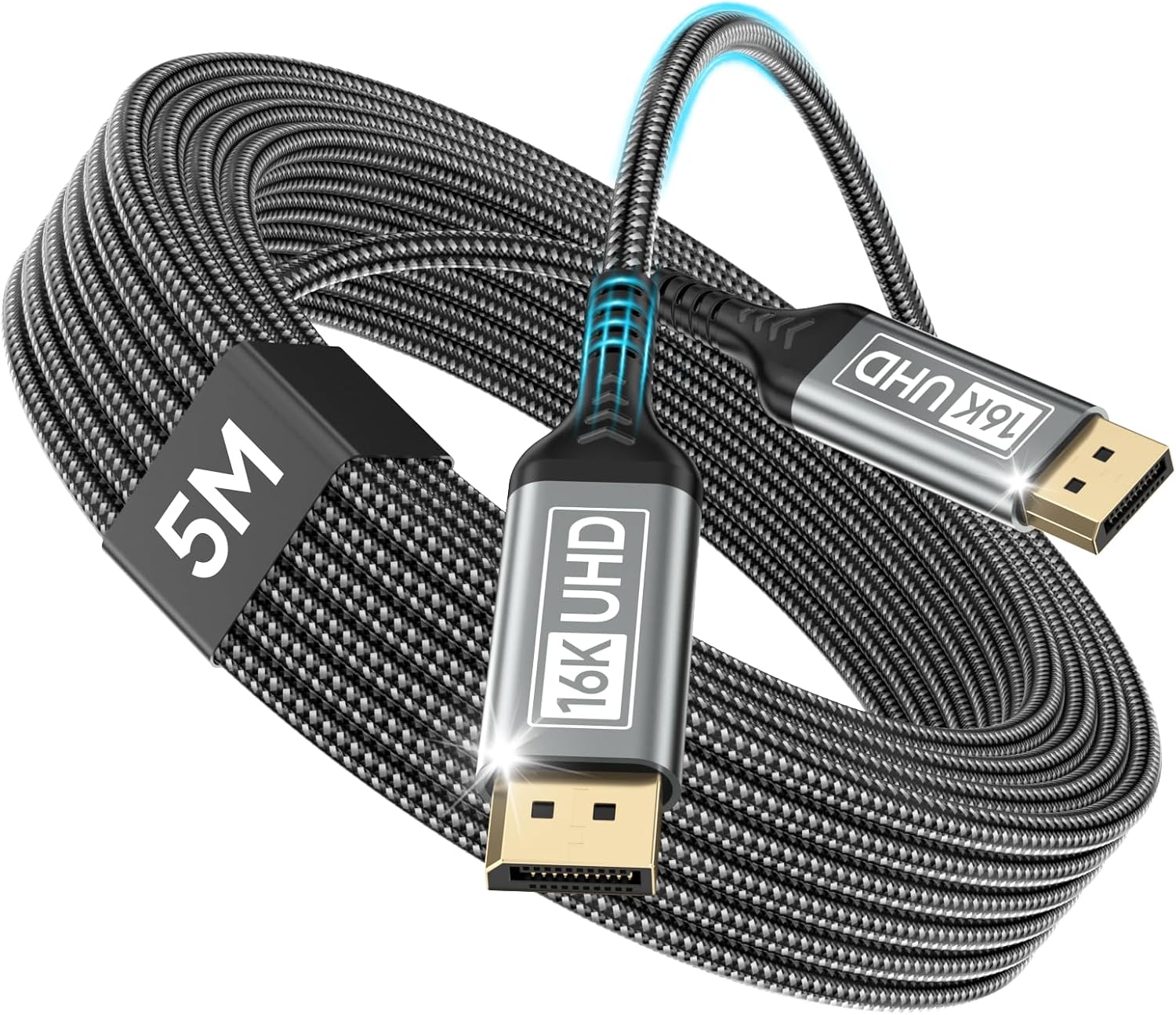 Detalle de Nersligek DisplayPort 2.1 Kabel 5 m für 16K