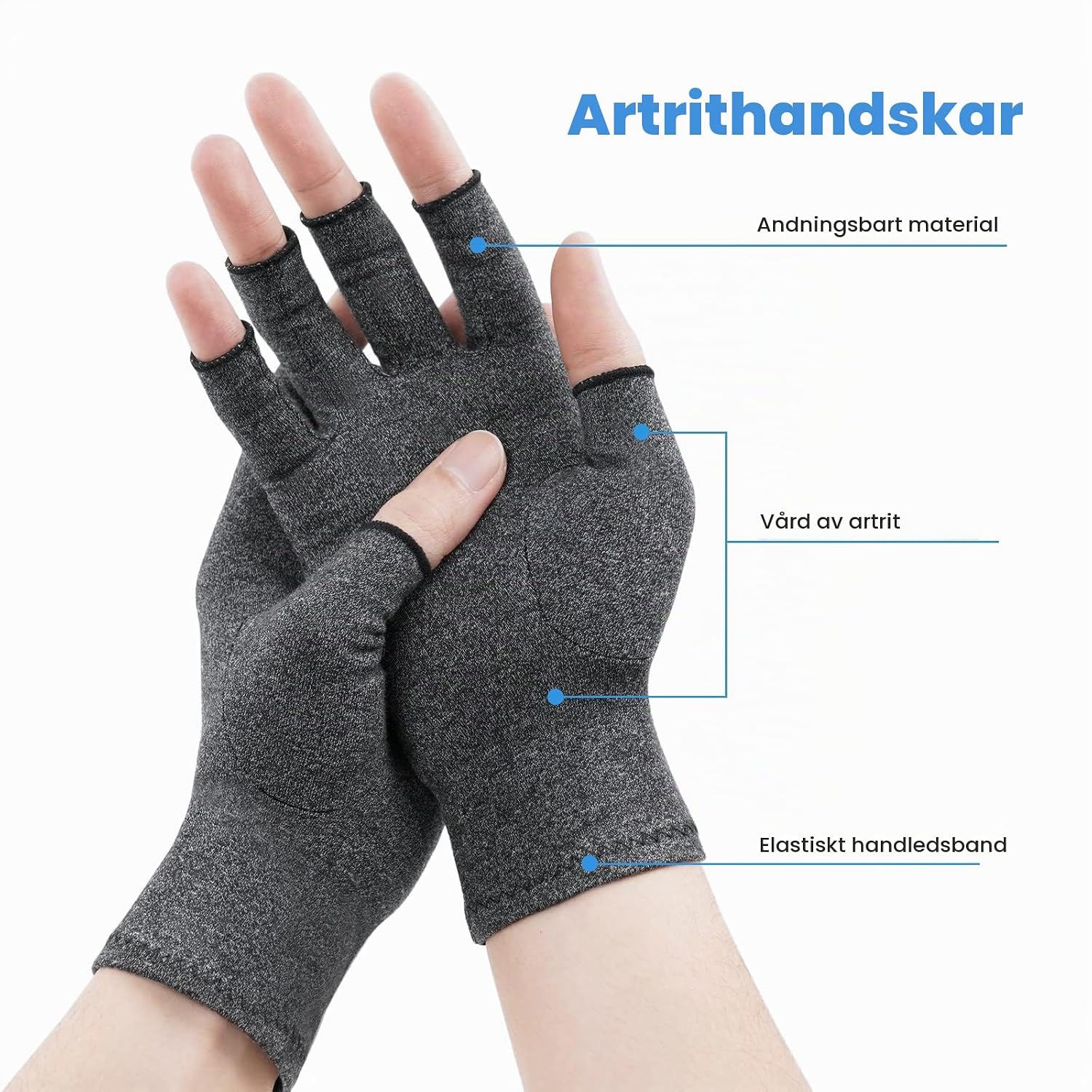 Detalle de ACWOO U5-QX-LST211108-FBA fingerlösa kompressionshandskar, storlek L