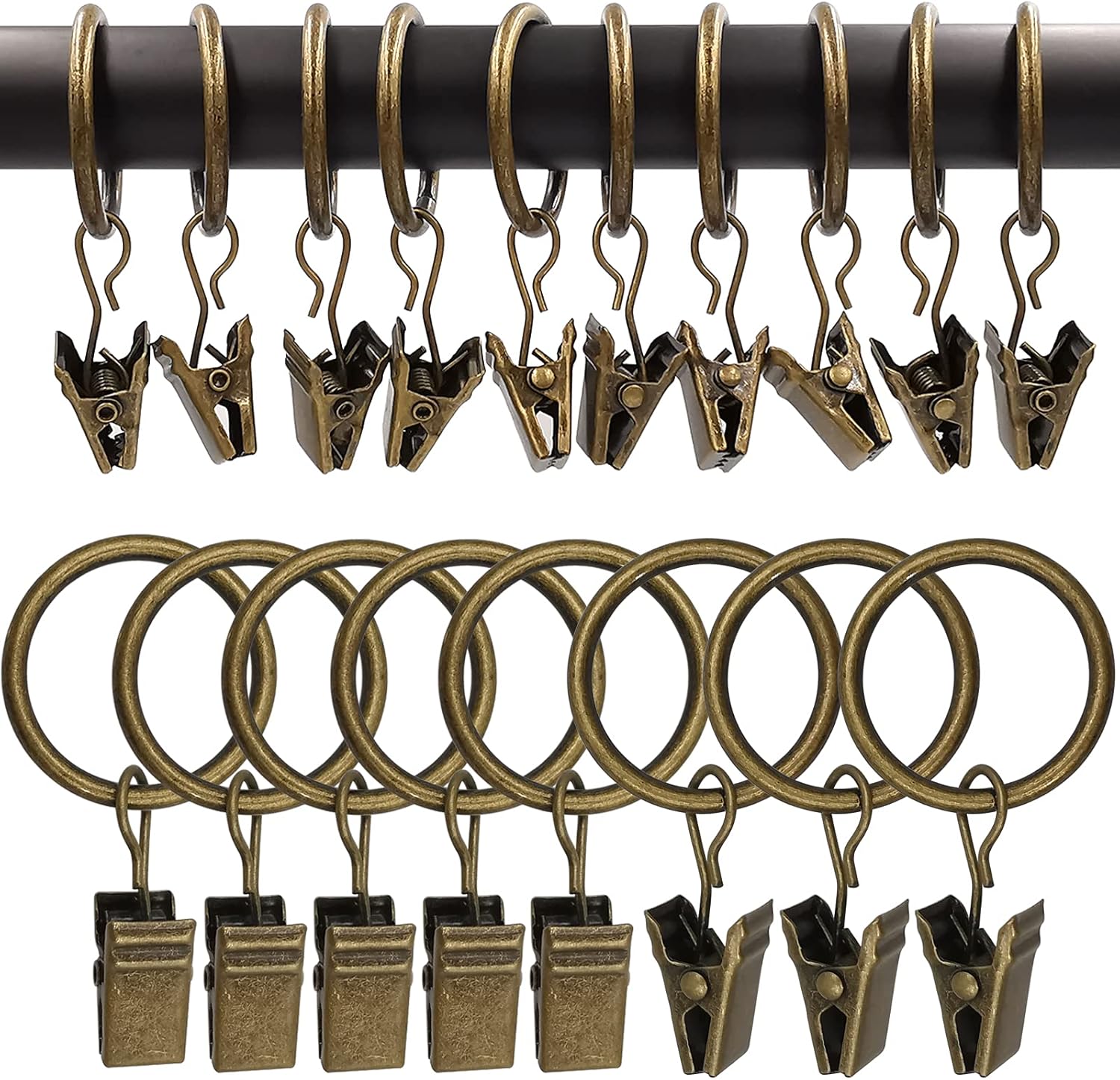 Thumbnail 6 de AMZSEVEN 44 Pack Metal Curtain Rings with Clips 🪟