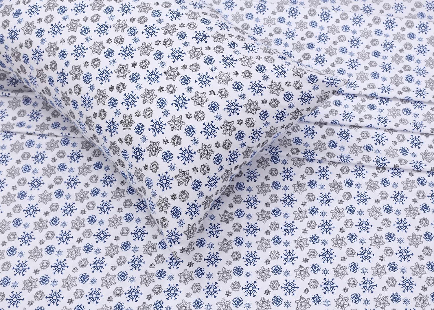 Thumbnail 6 de RUVANTI 6T-613L-DYLH Full Flannel Sheet Set, 100% Cotton, Snow Flake Grey