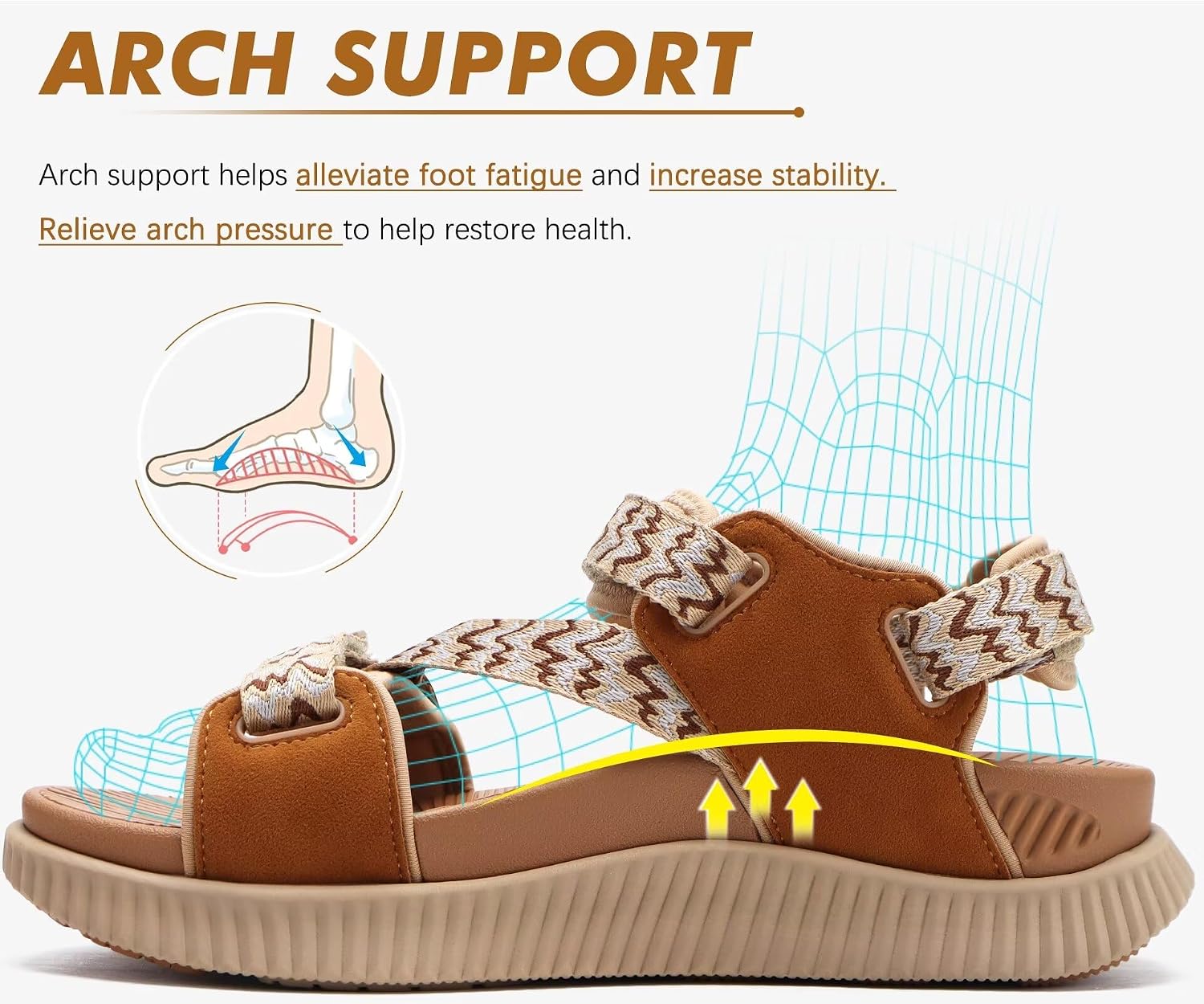Thumbnail 2 de KuaiLu Women's Orthopedic Walking Sandals with Arch Support