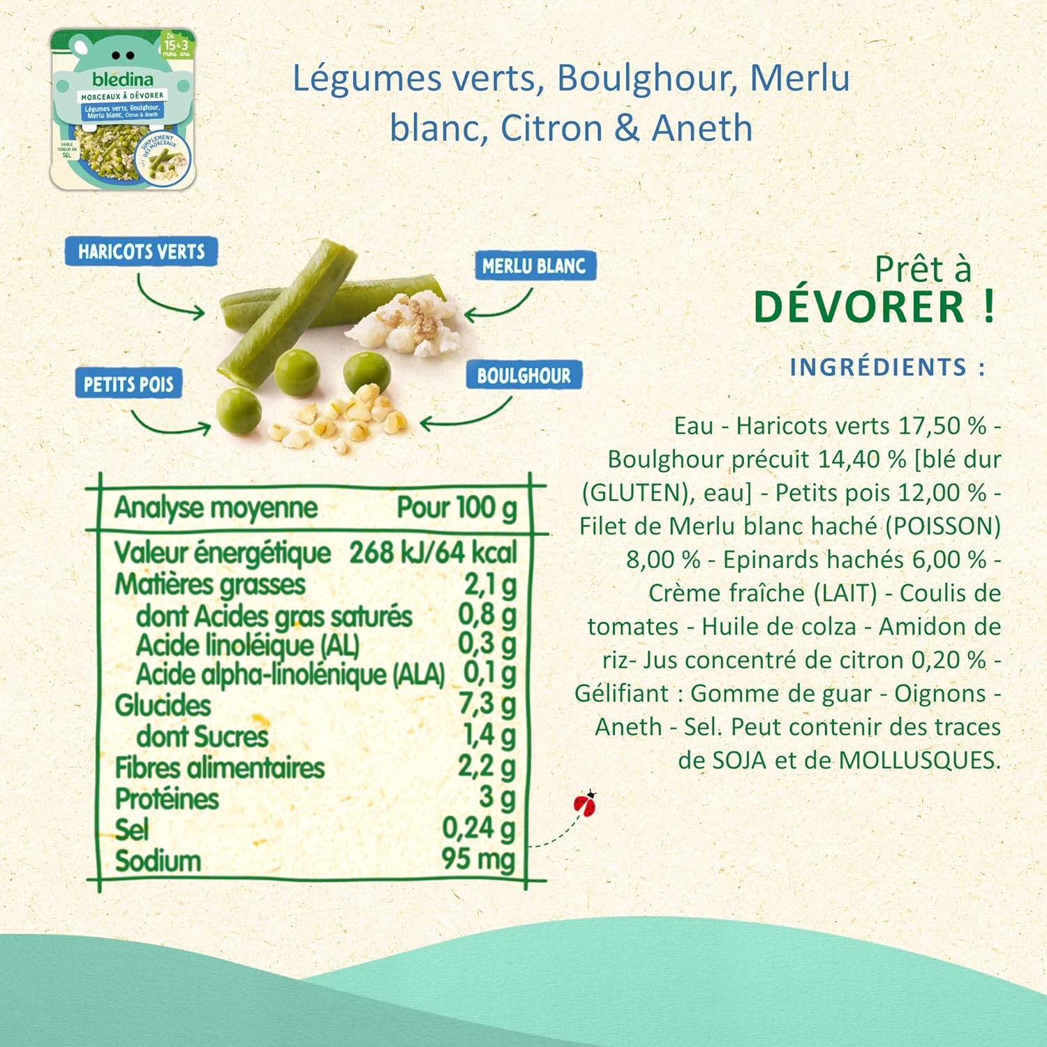 Detalle de Blédina Morceaux à Dévorer – Pack 10 assiettes pour bébé 15 mois+ (7 recettes)