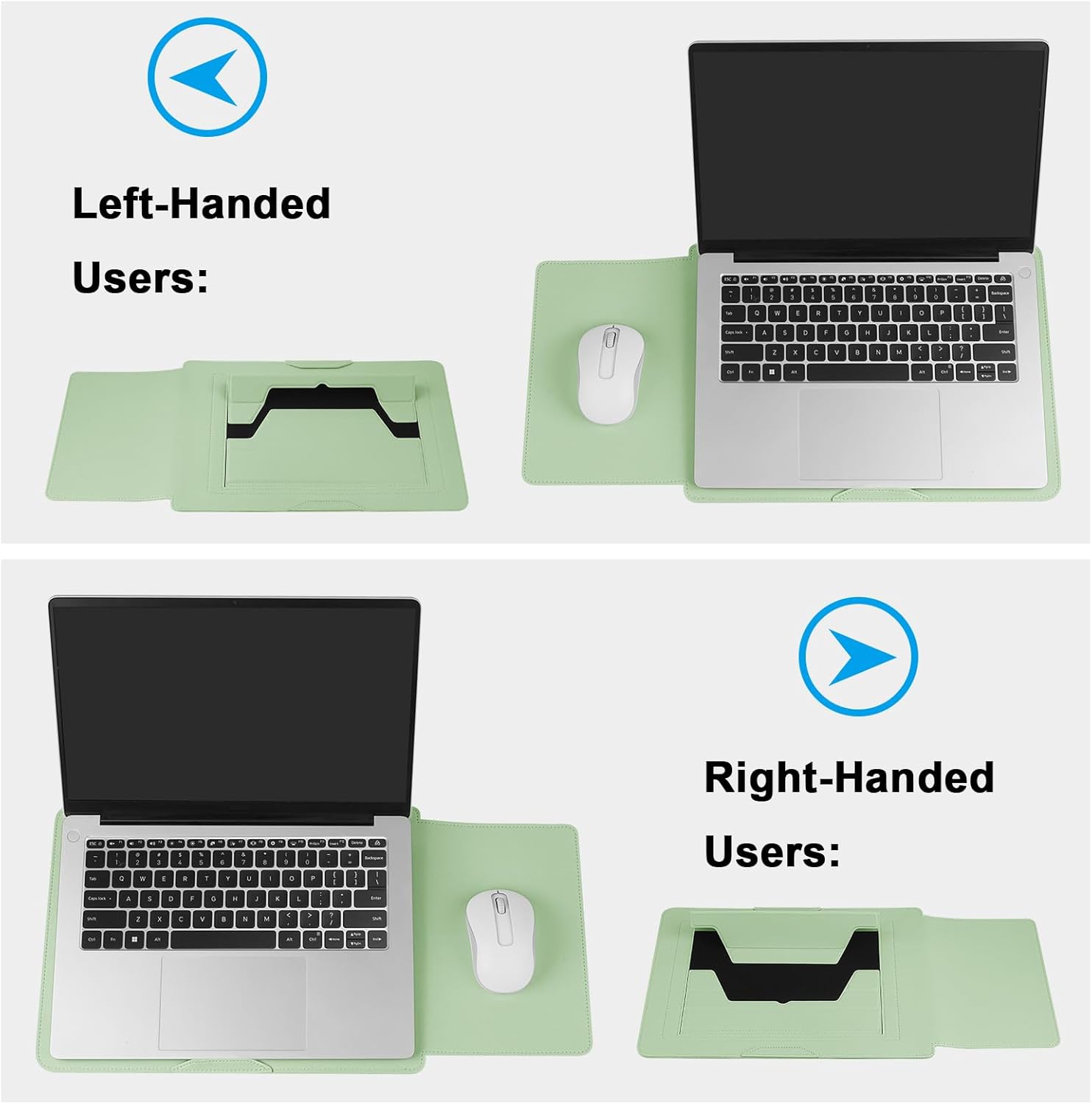 Thumbnail 2 de HoYiXi Laptop-Hülle 13,3 Zoll (33,5 x 25,2 cm) mit verstellbarem Stand und integrierter Mauspad-Funktion, grün