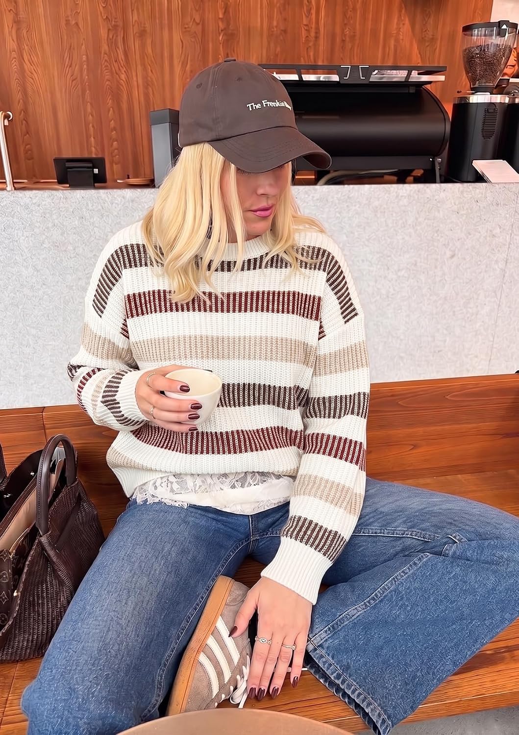 Detalle 2 de WIHOLL Women's Ribbed Knit Sweater