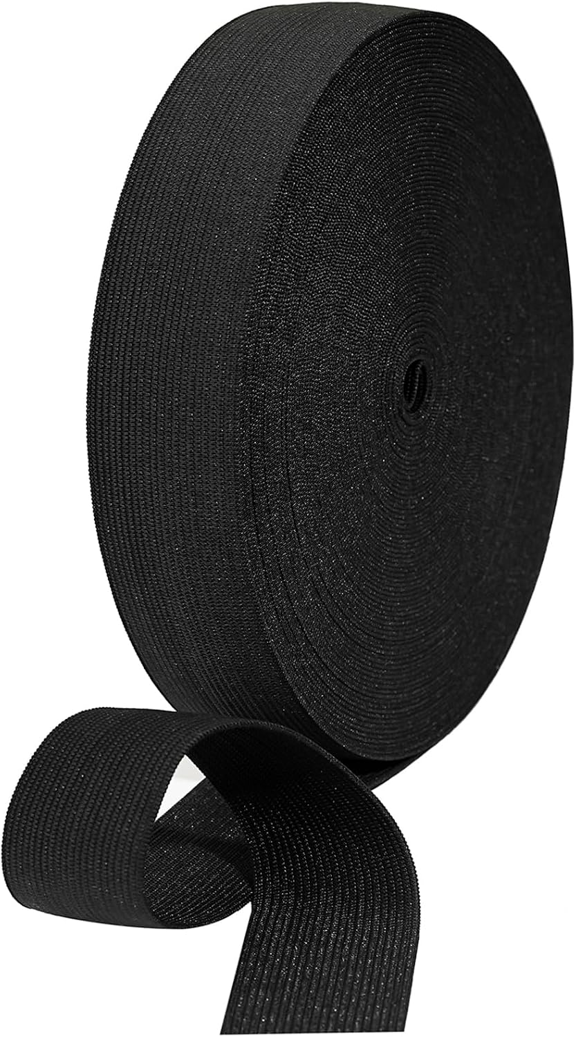 Detalle de HERZONE gummiband 20 m, 35 mm brett, svart i gummi och polyester