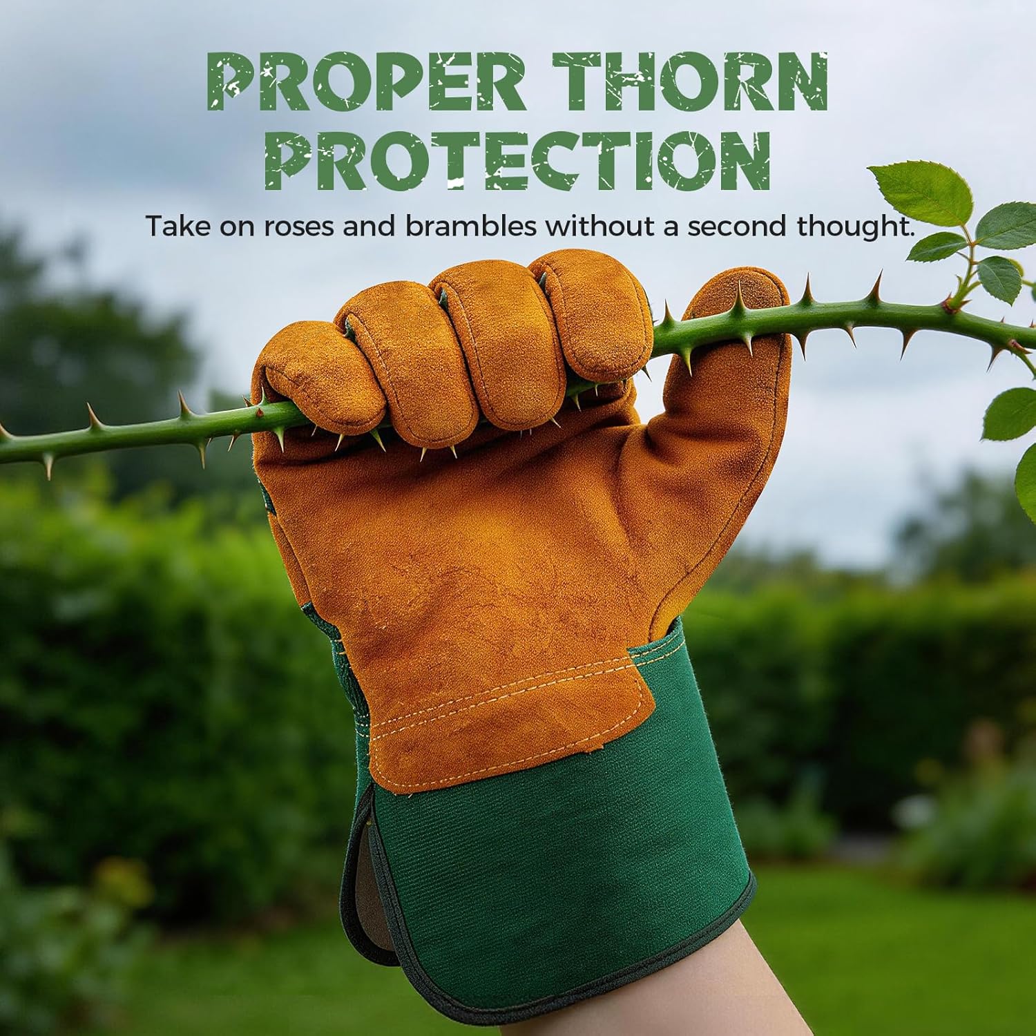 Thumbnail 3 de Houbobo Heavy-Duty Leather Gardening Gloves for Men