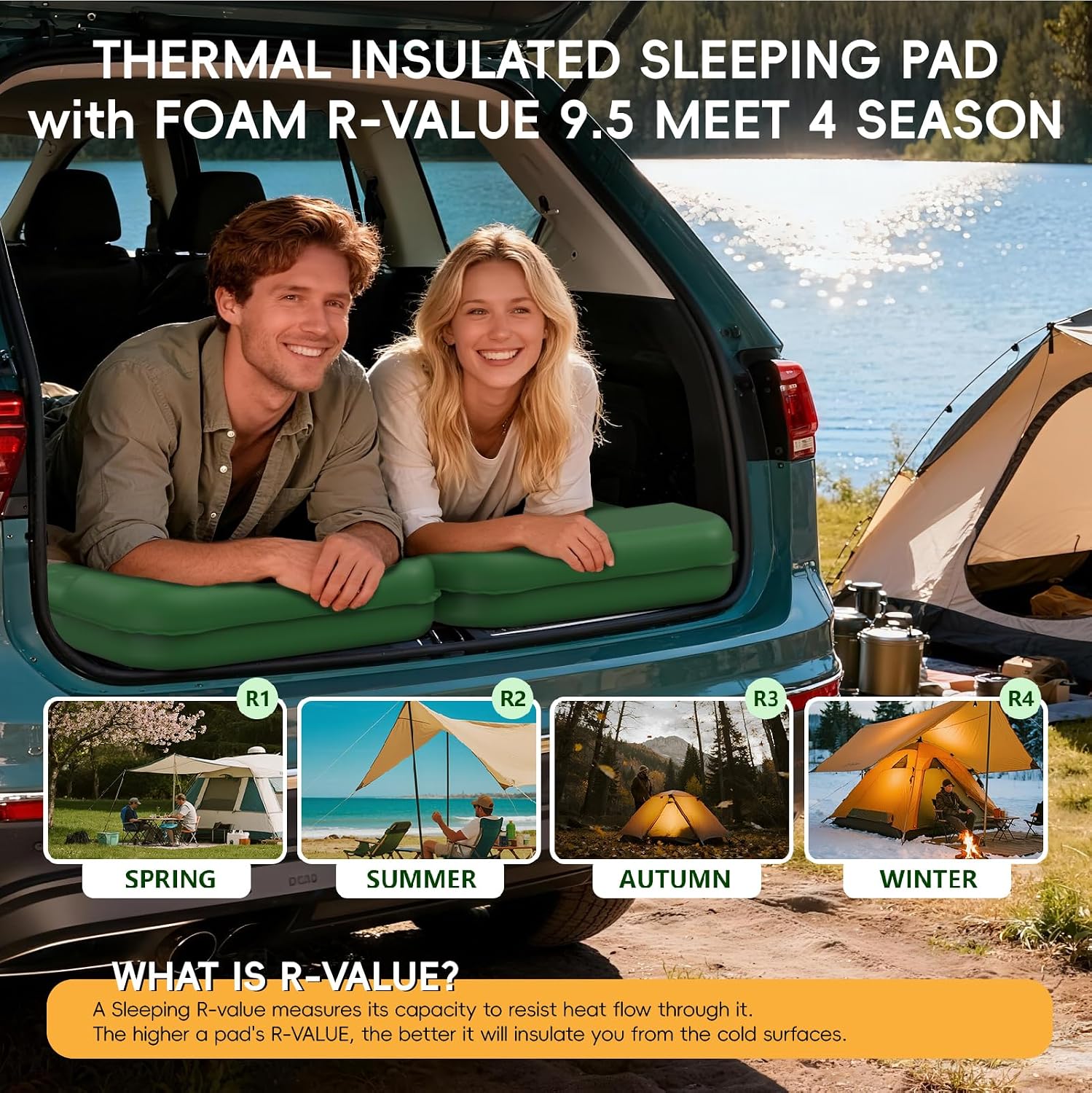 Detalle de HiiPeak Memory Sleeping Pad, R-value 9.5