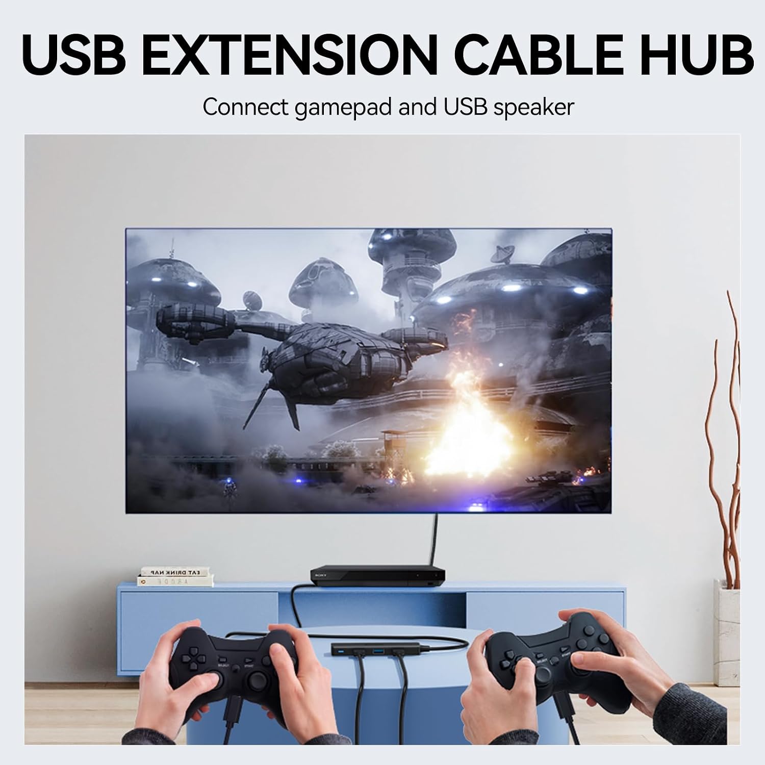 Detalle de Aceele USB 3.0 / USB‑C Hub mit 120‑cm-Kabel und 4× USB 3.0 Ports