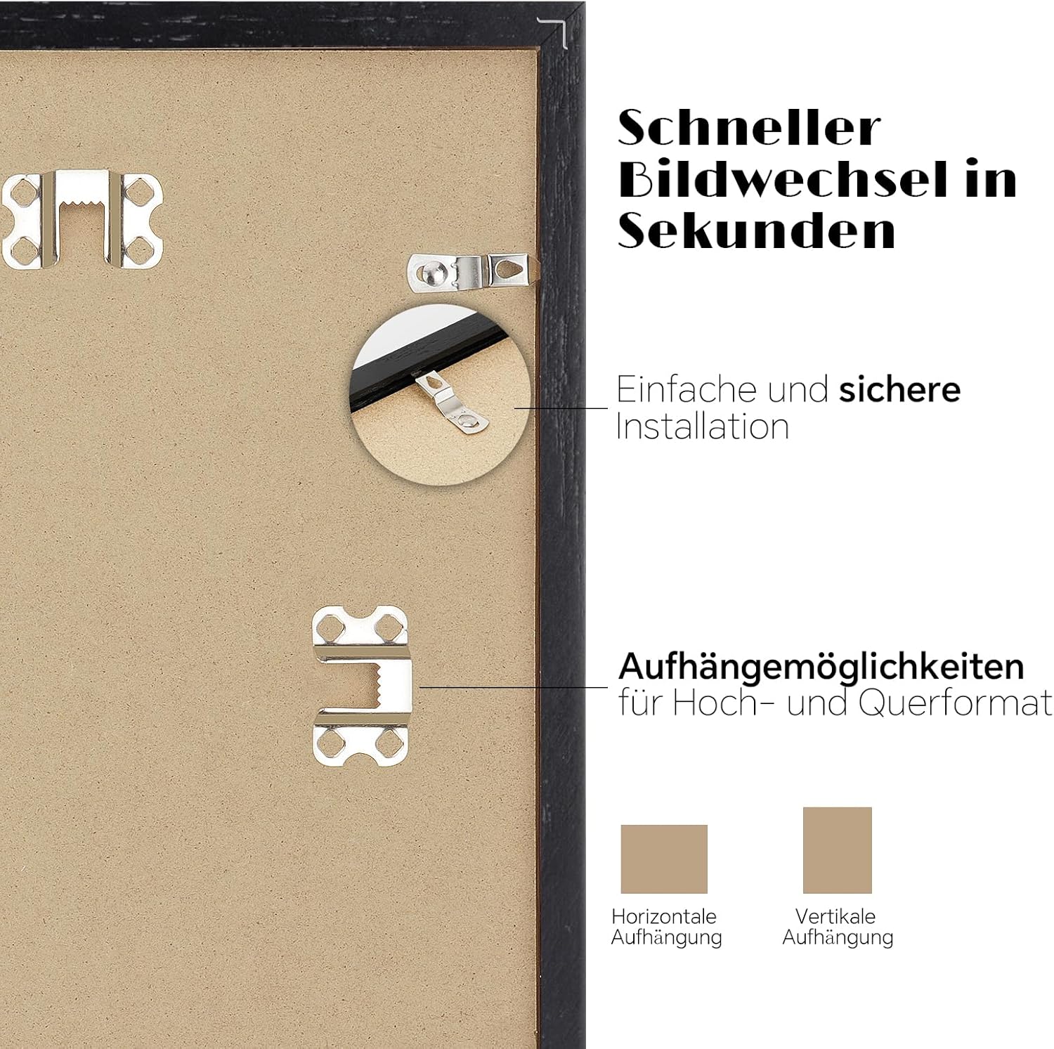 Thumbnail 3 de puthiac Bilderrahmen DIN A4 aus Eichenholz natur – schlanker Rahmen für Urkunden & Fotos (21 x 29,7 cm)